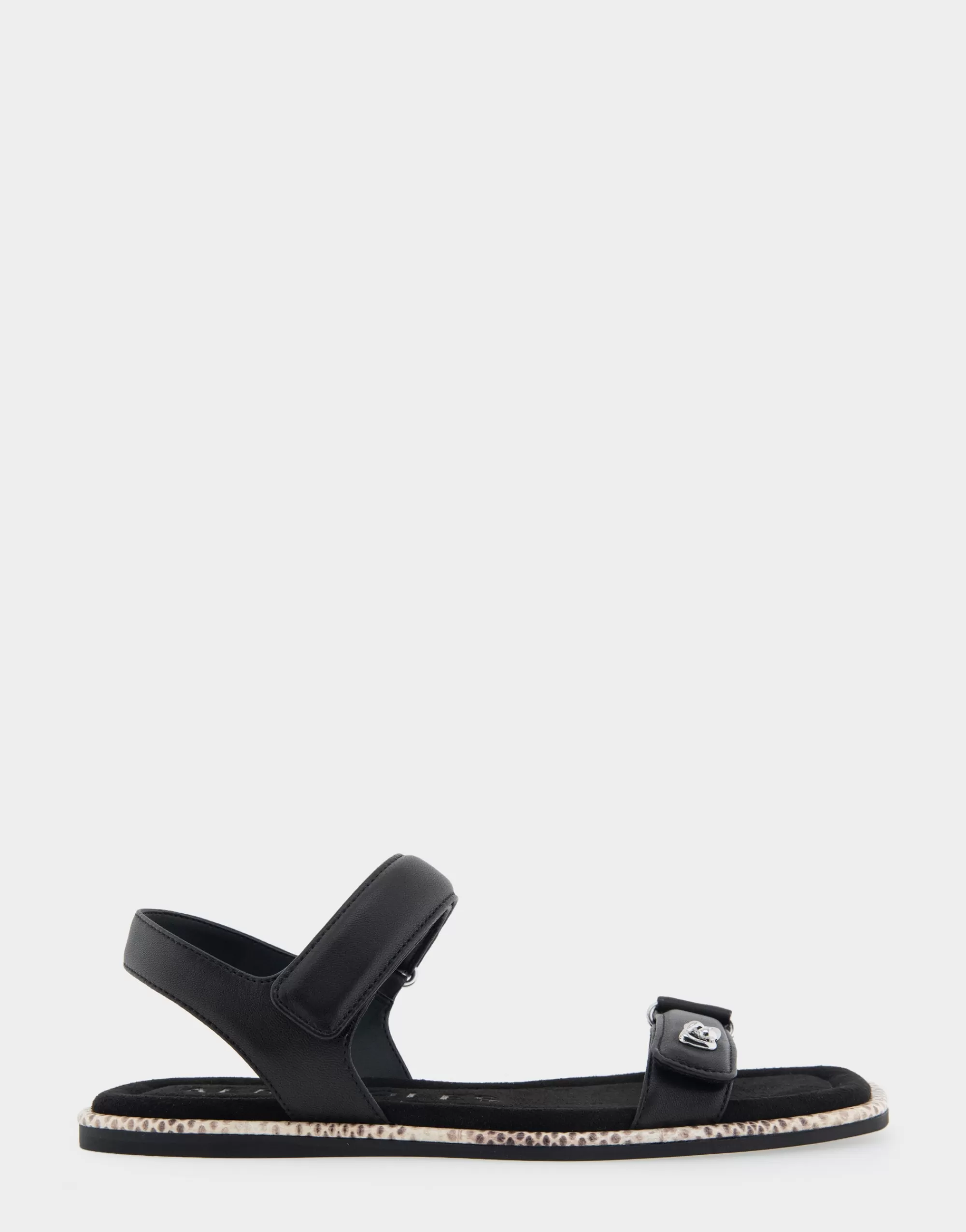 Aerosoles Flats*Comfortable Women's Adjustable Quarter Strap Sandal in Black Leather