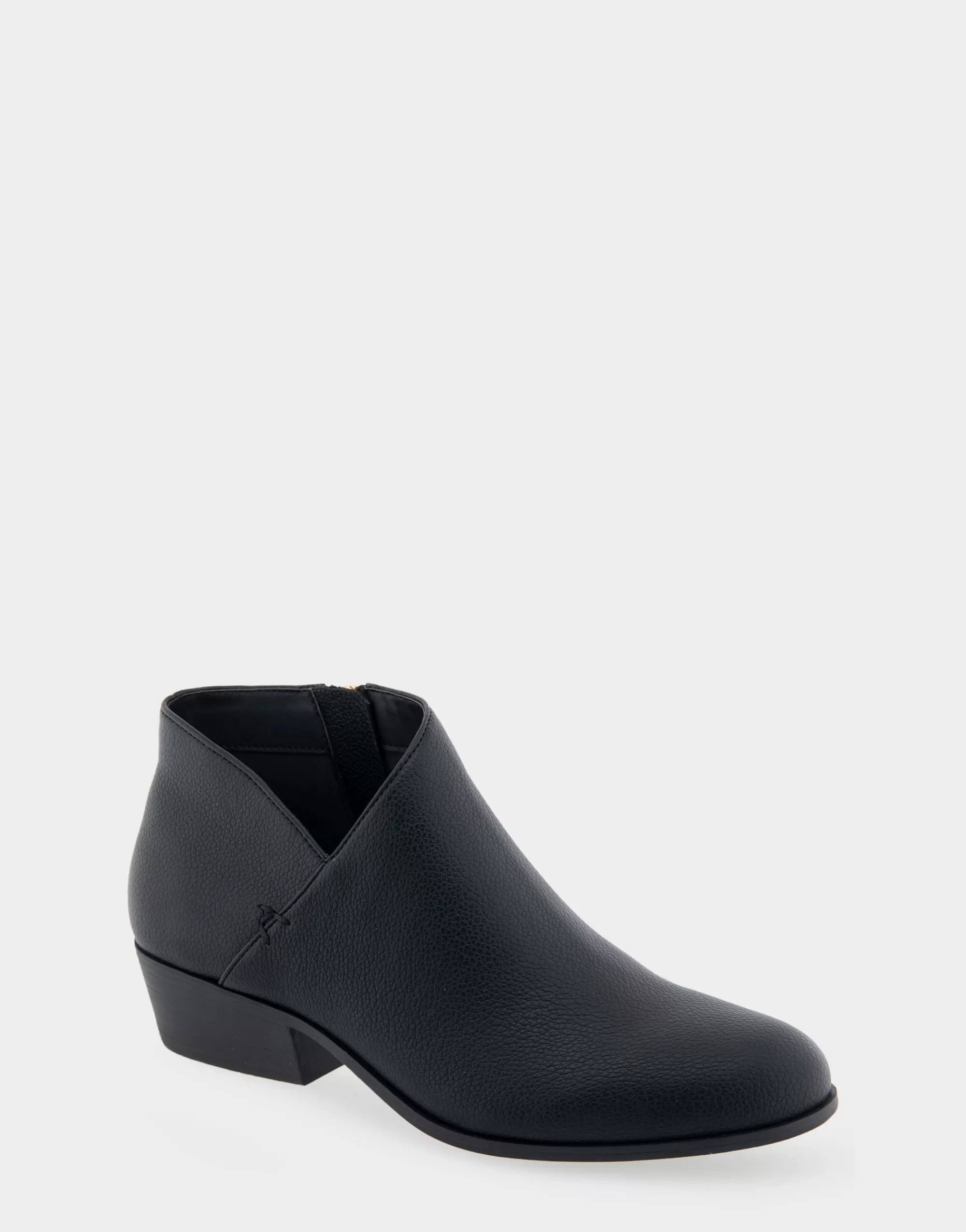 Aerosoles Heeled Boots | Ankle Boots*Comfortable Women's Asymmetrical Envelope Low Bootie in Black Faux Leather