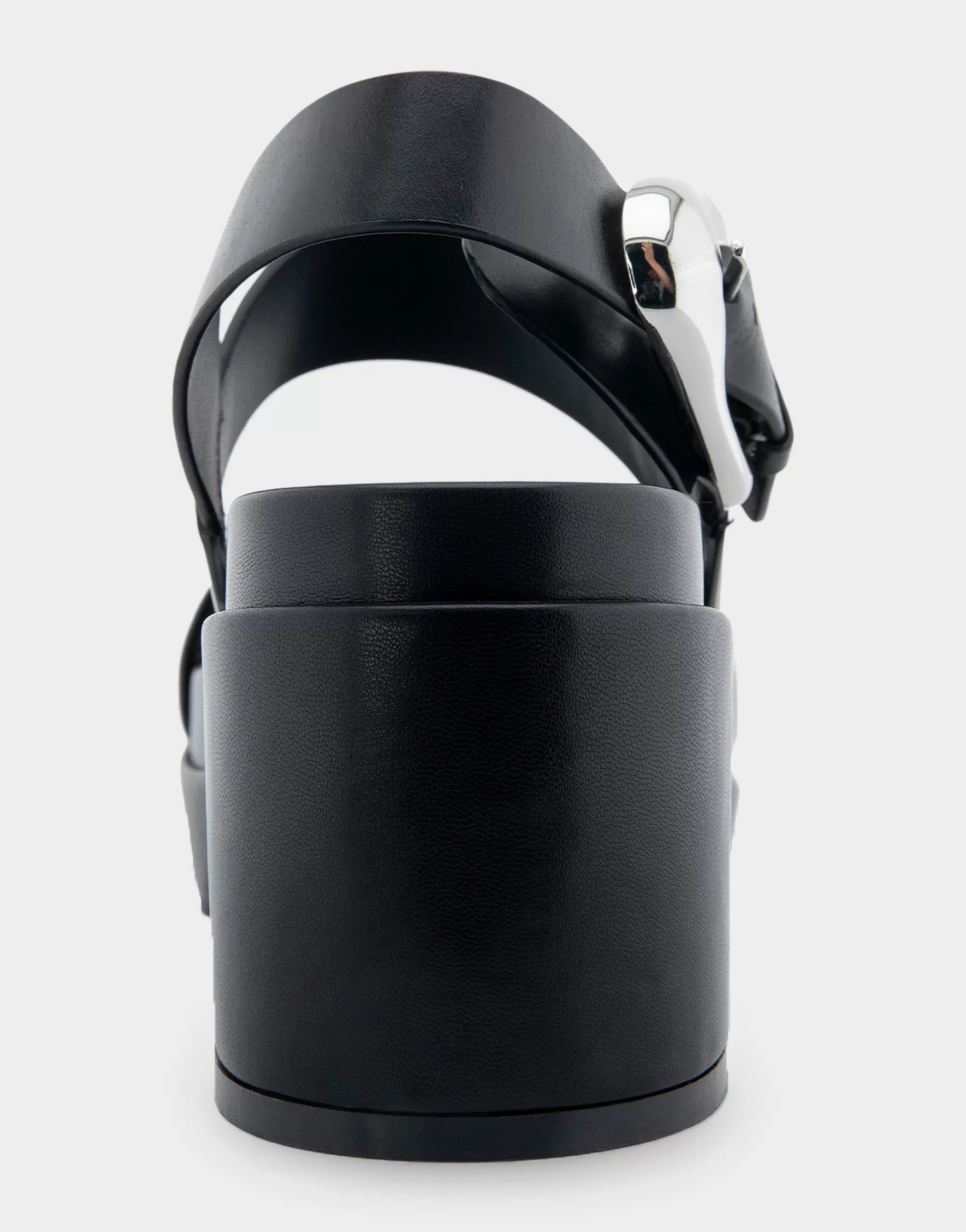 Aerosoles Platforms | Platforms*Comfortable Women's Asymmetrical Molded Footbed Platform Sandal in Black Leather