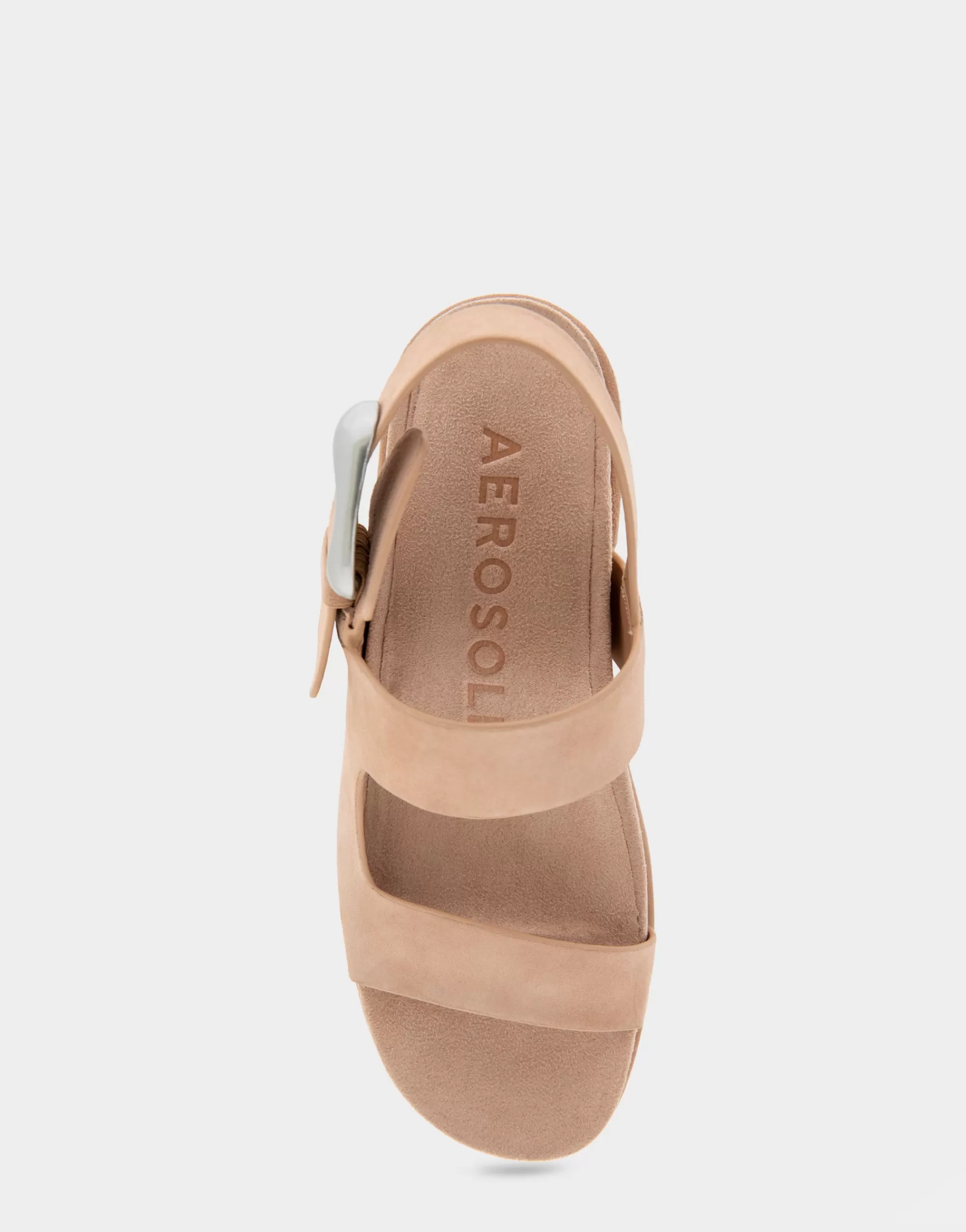 Aerosoles Platforms | Platforms*Comfortable Women's Asymmetrical Molded Footbed Platform Sandal in Cipria Suede
