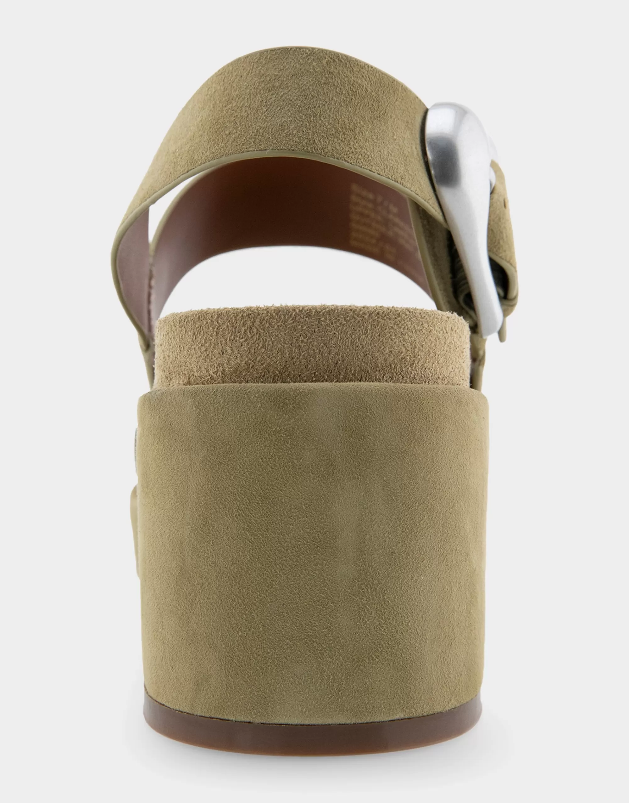 Aerosoles Platforms | Platforms*Comfortable Women's Asymmetrical Molded Footbed Platform Sandal in Olive Branch Suede