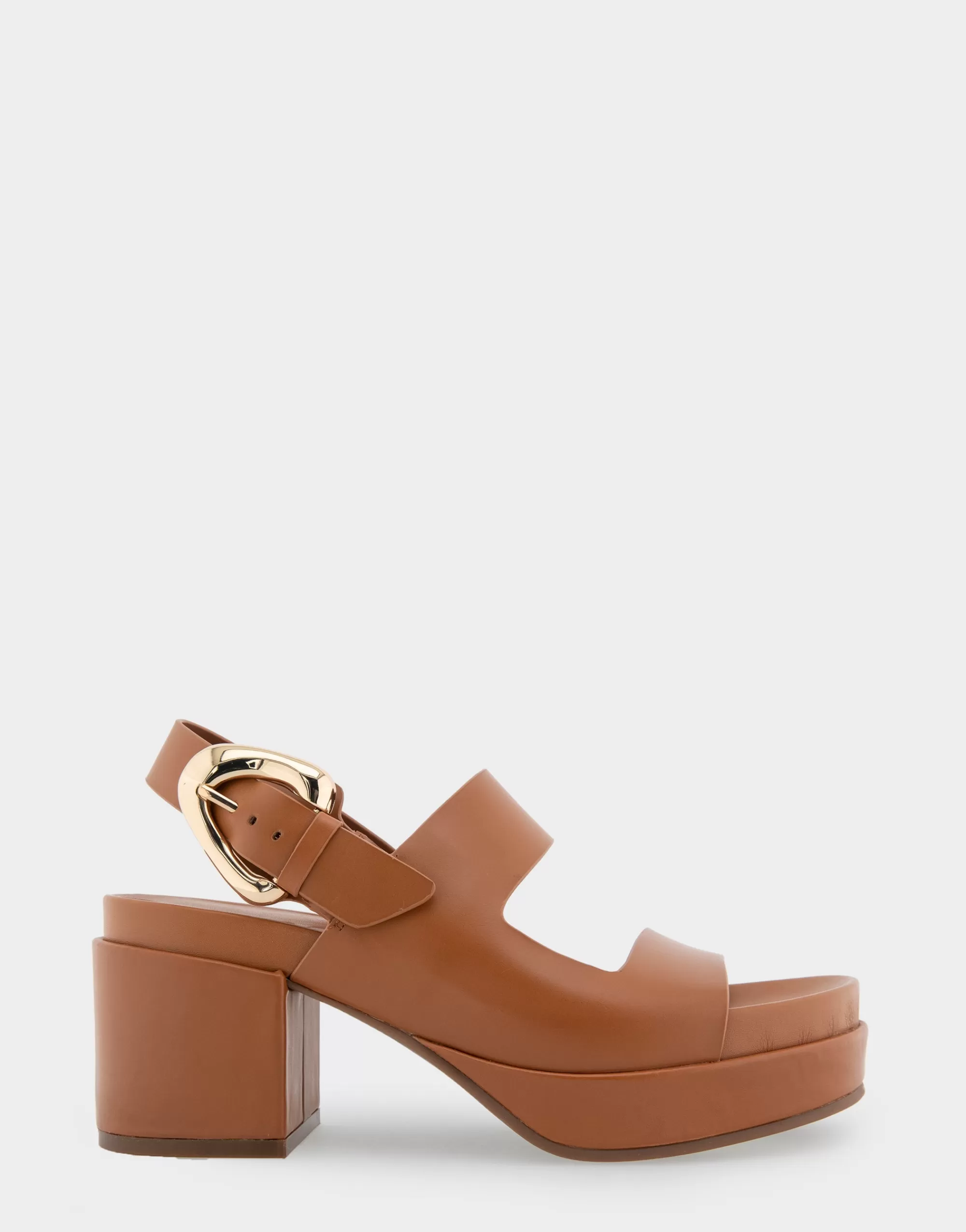 Aerosoles Platforms | Platforms*Comfortable Women's Asymmetrical Molded Footbed Platform Sandal in Tan Leather