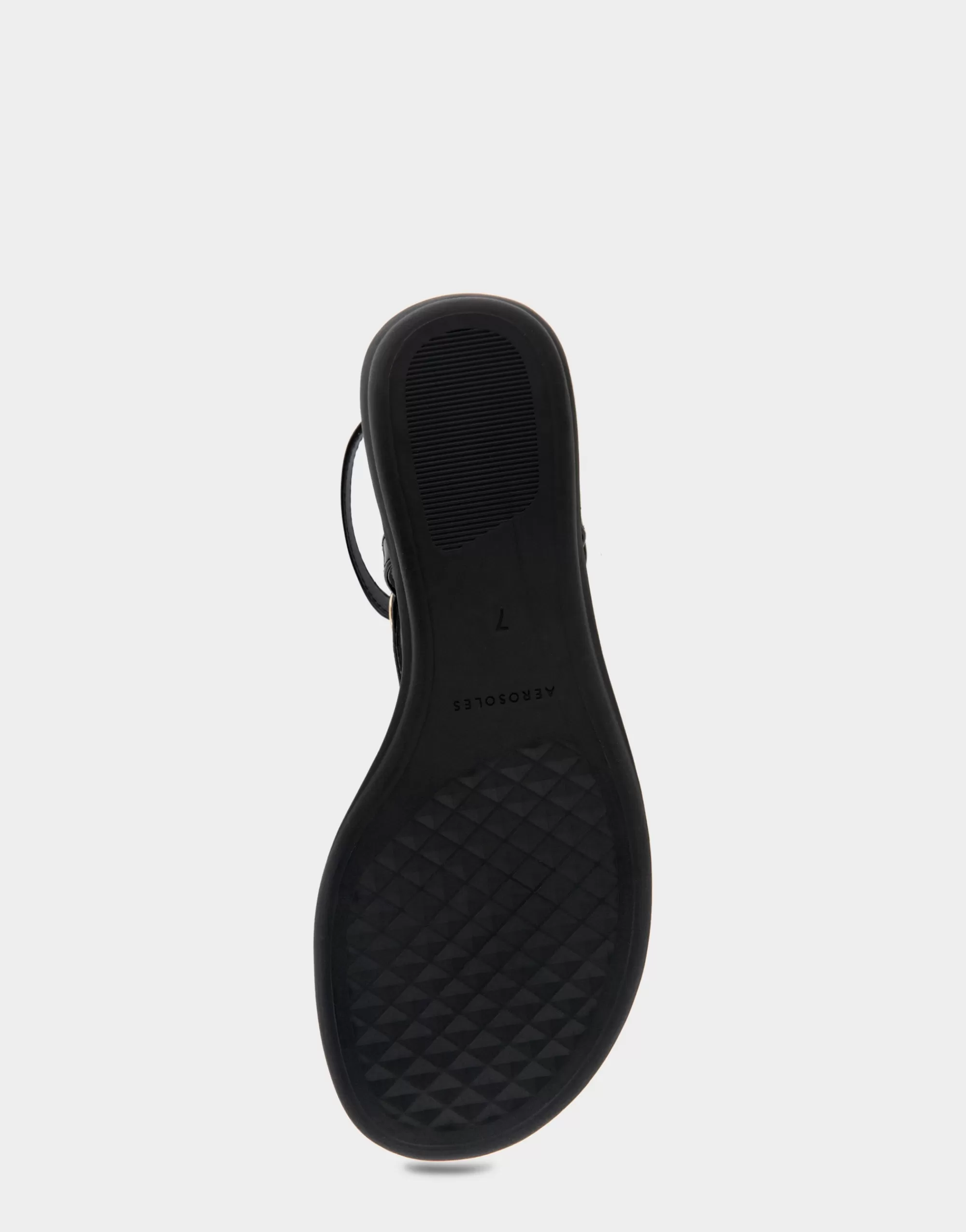 Aerosoles Wide Width Sandals | Flats*Comfortable Women's Back Strap Thong Sandal in Black Snake Patent Faux Leather
