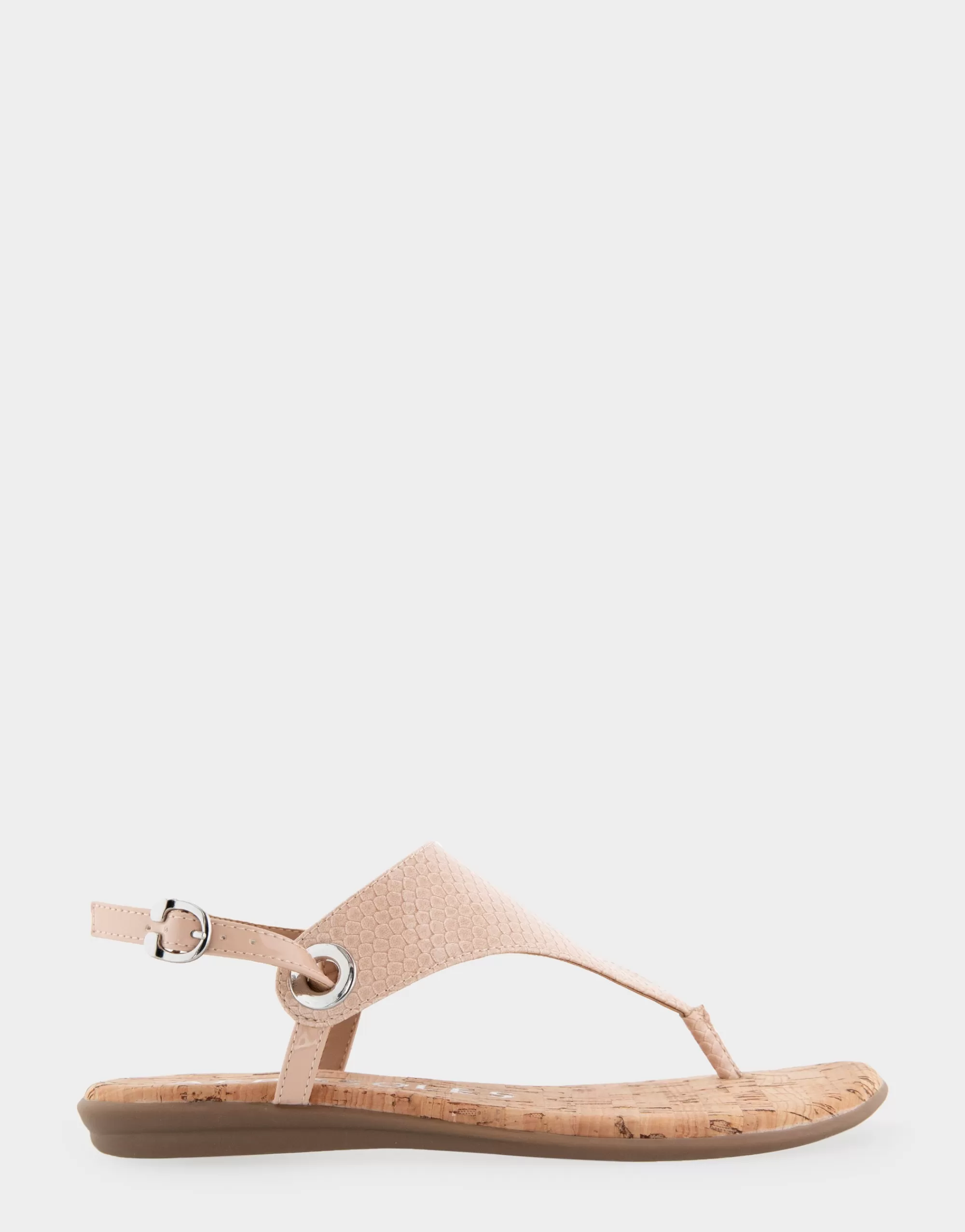 Aerosoles Wide Width Sandals | Flats*Comfortable Women's Back Strap Thong Sandal in Cipria Patent Faux Leather Faux Suede