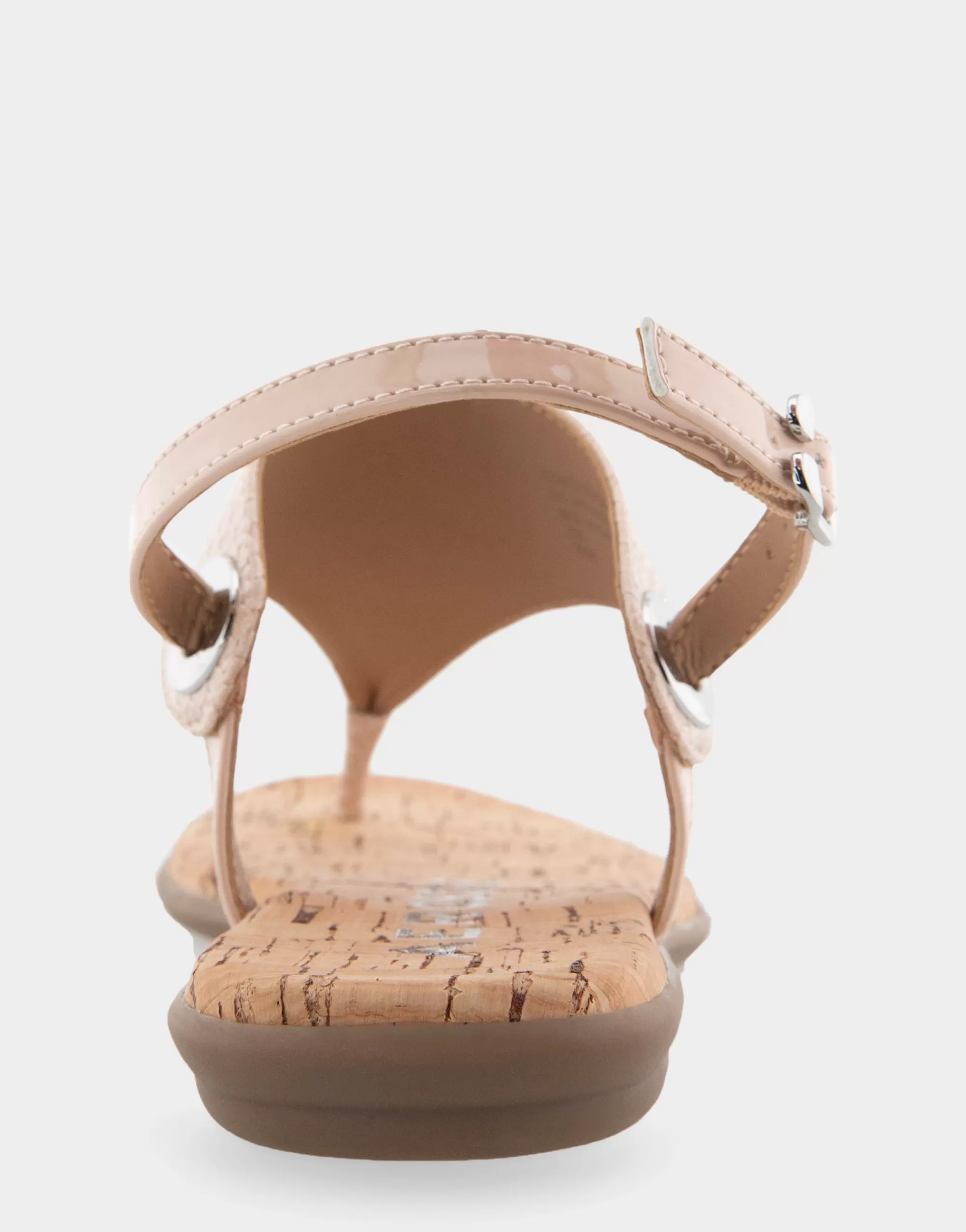 Aerosoles Wide Width Sandals | Flats*Comfortable Women's Back Strap Thong Sandal in Cipria Patent Faux Leather Faux Suede