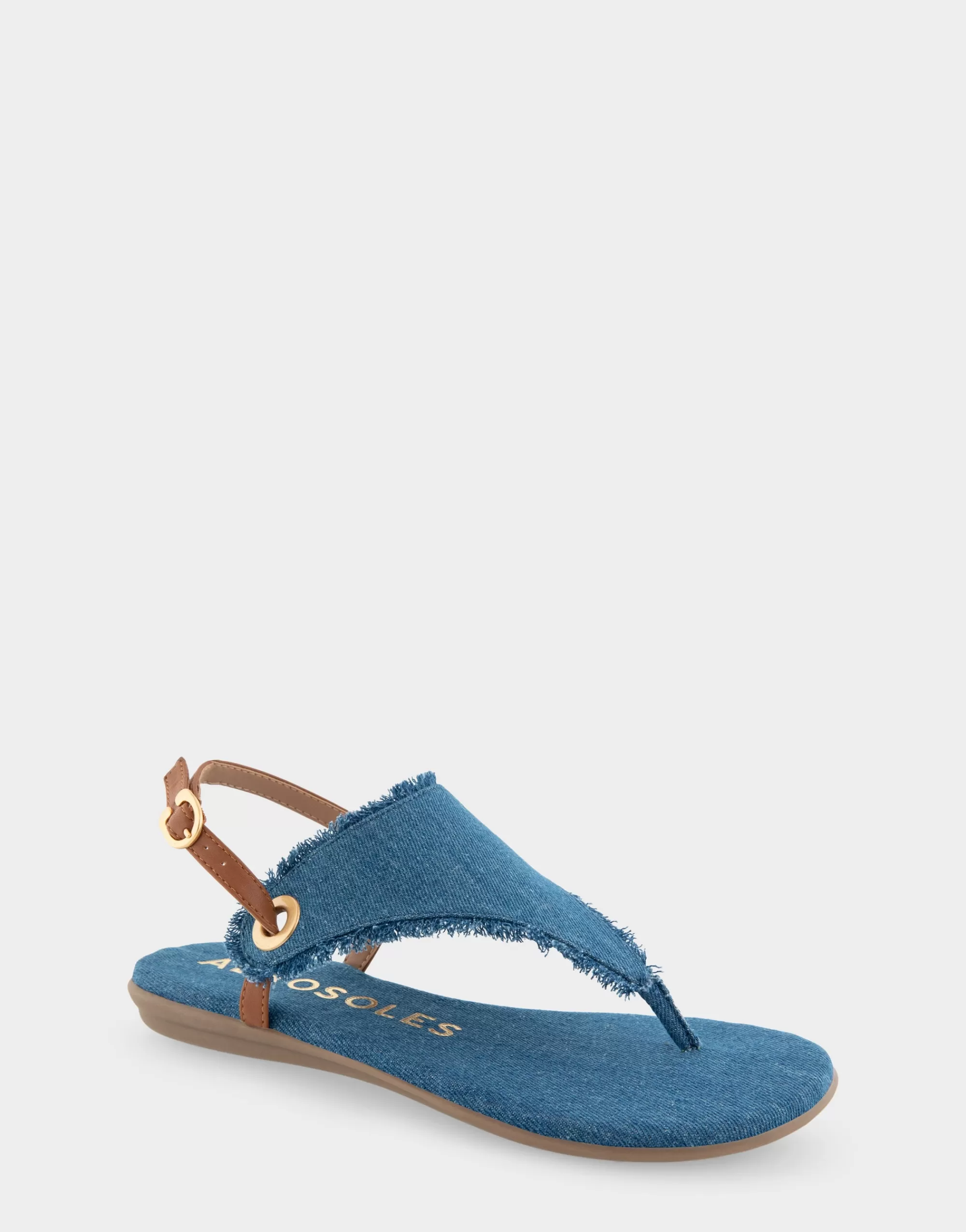 Aerosoles Wide Width Sandals | Flats*Comfortable Women's Back Strap Thong Sandal in Denim Fabric Denim Fabric