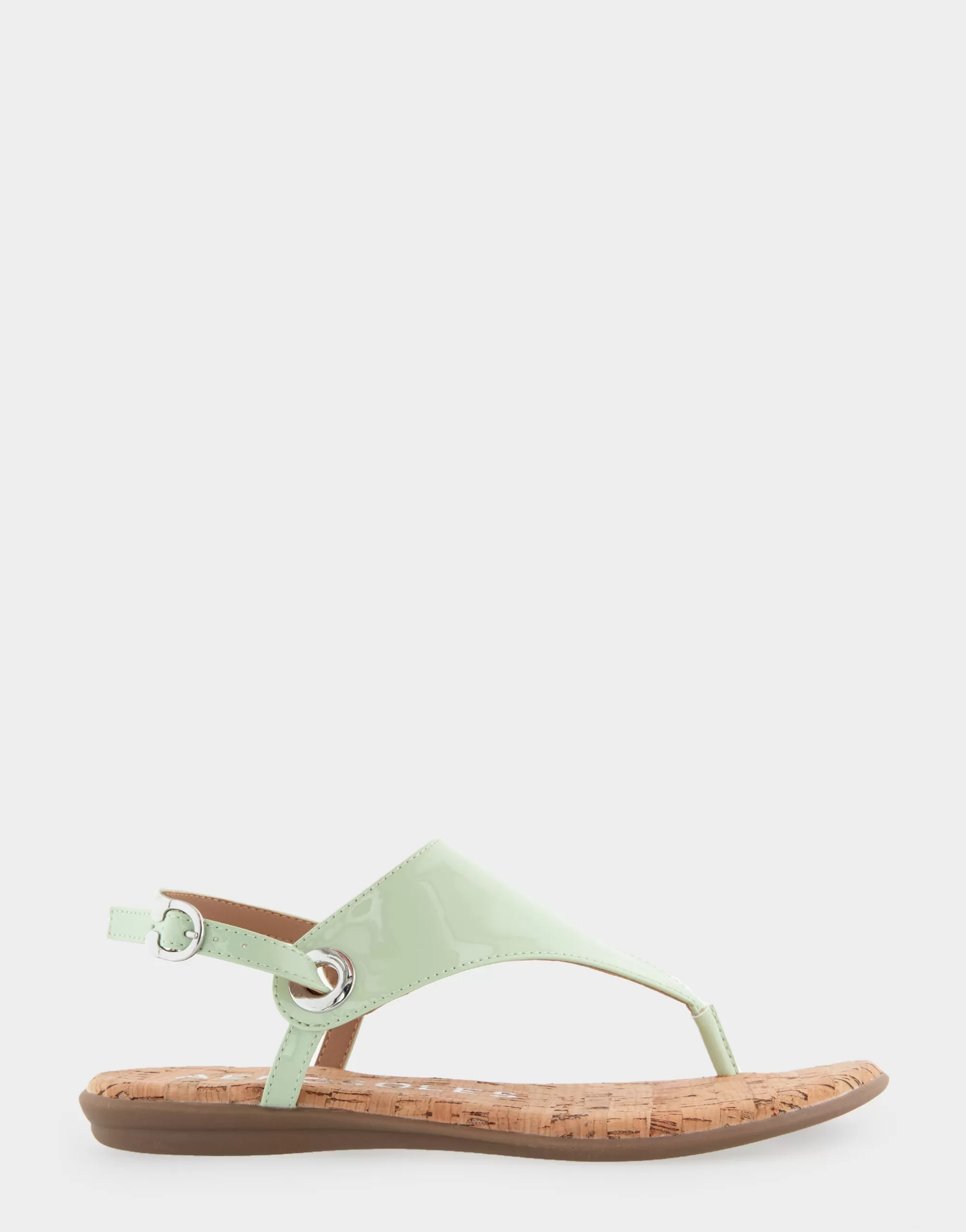 Aerosoles Wide Width Sandals | Flats*Comfortable Women's Back Strap Thong Sandal in Gleam Patent Faux Leather Faux Suede