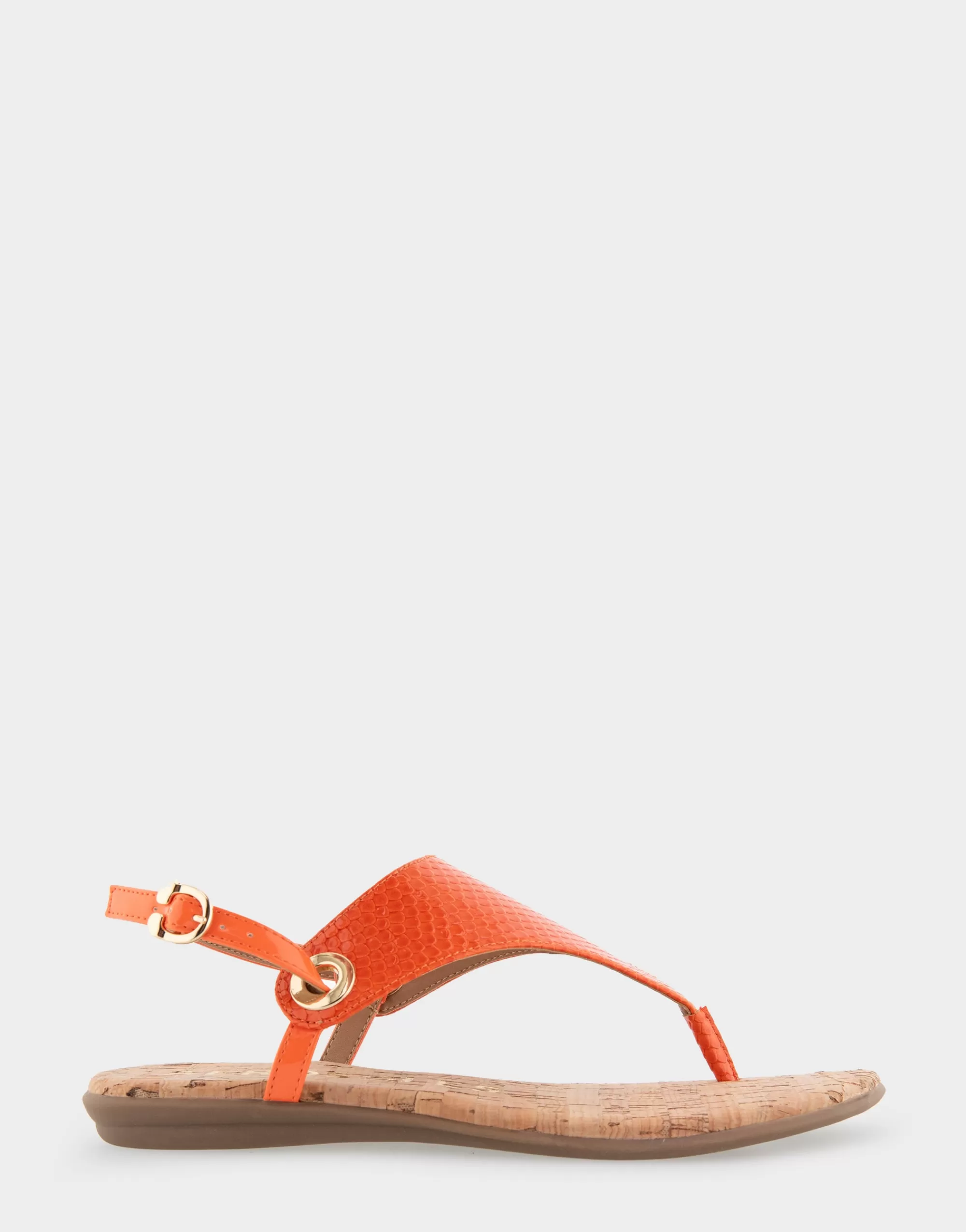 Aerosoles Wide Width Sandals | Flats*Comfortable Women's Back Strap Thong Sandal in Mandarin Snake Print Patent Faux Leather
