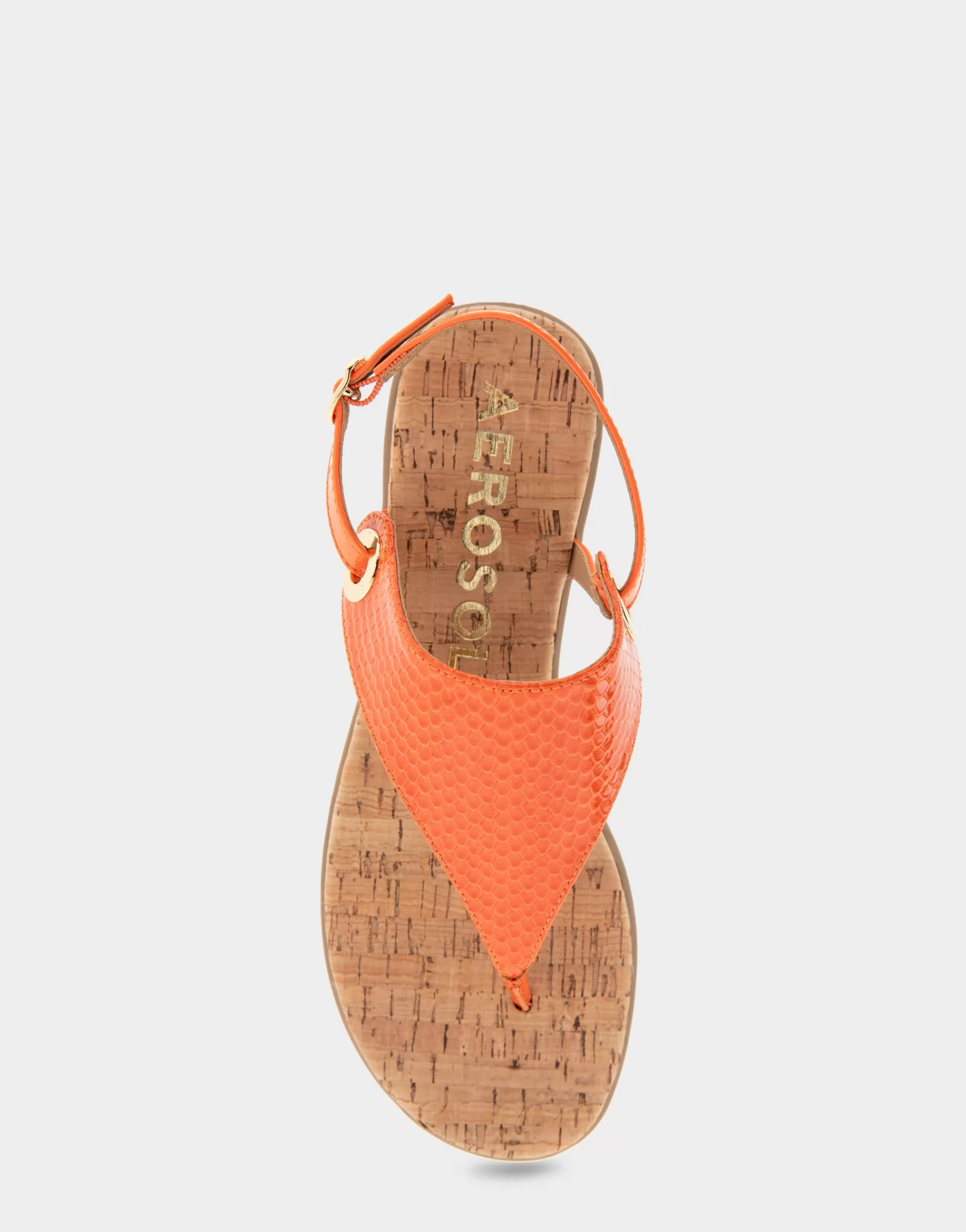 Aerosoles Wide Width Sandals | Flats*Comfortable Women's Back Strap Thong Sandal in Mandarin Snake Print Patent Faux Leather