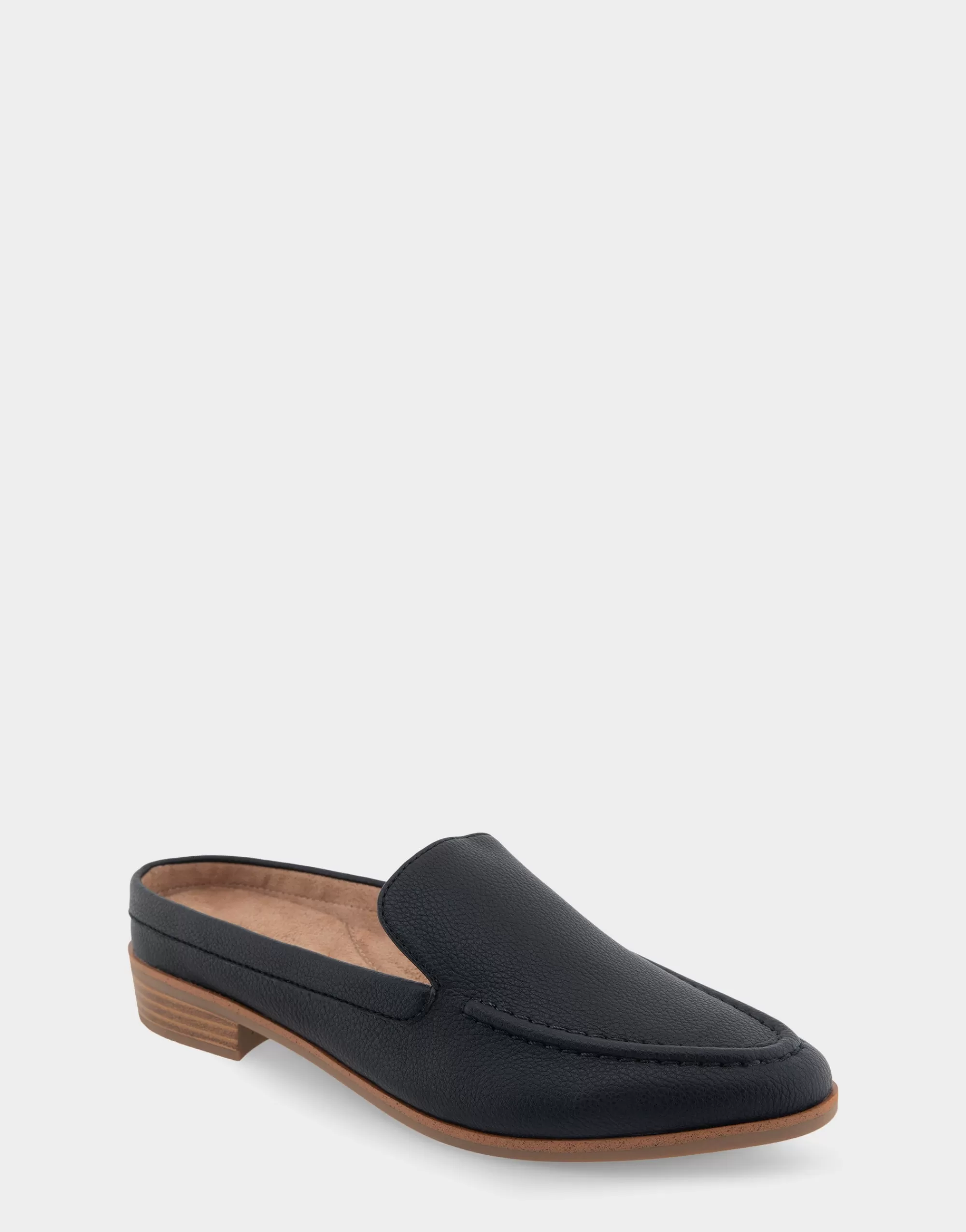 Aerosoles Loafers*Comfortable Women's Backless Slip On Loafer in Black Faux Leather
