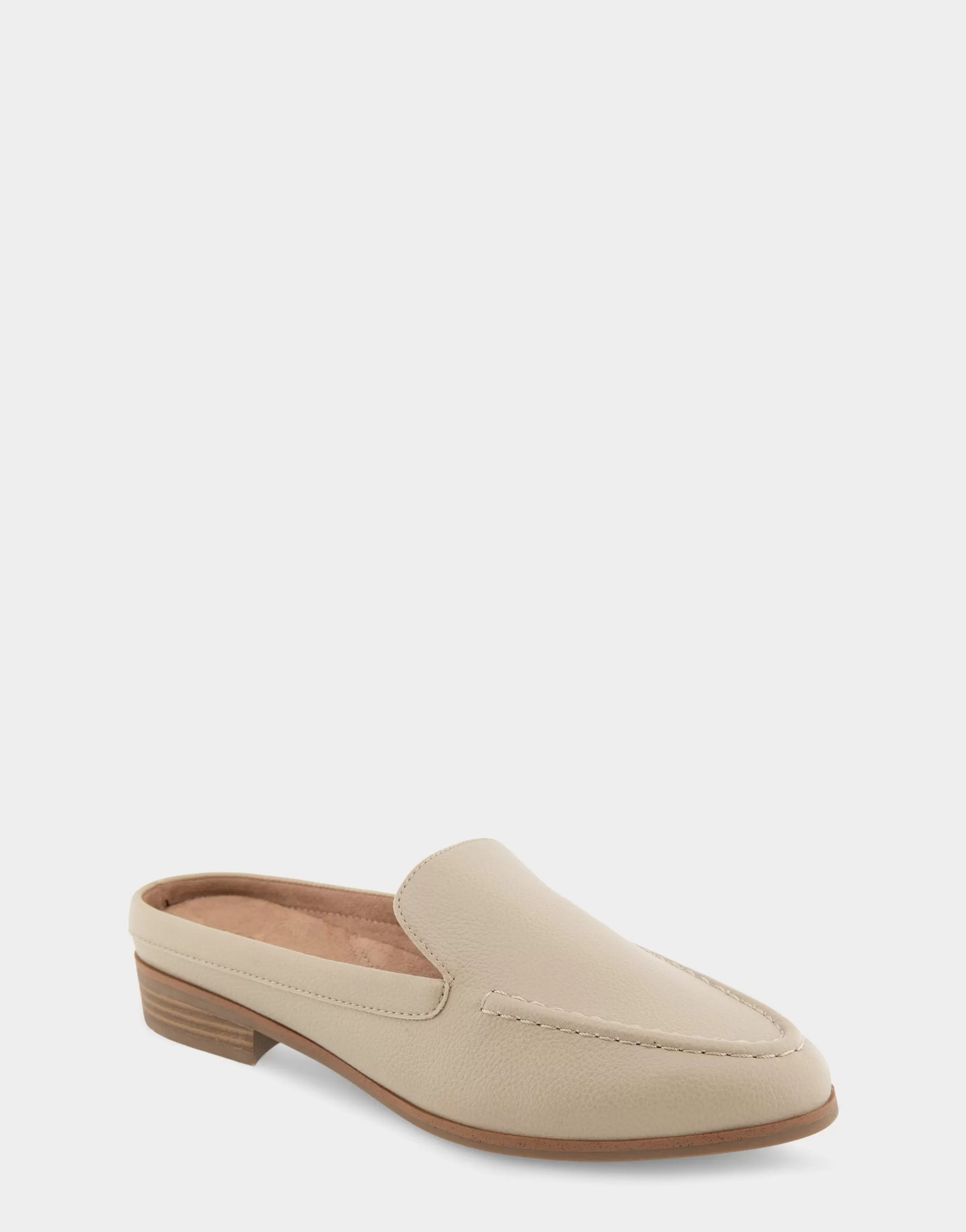 Aerosoles Loafers*Comfortable Women's Backless Slip On Loafer in Pale Khaki Faux Leather
