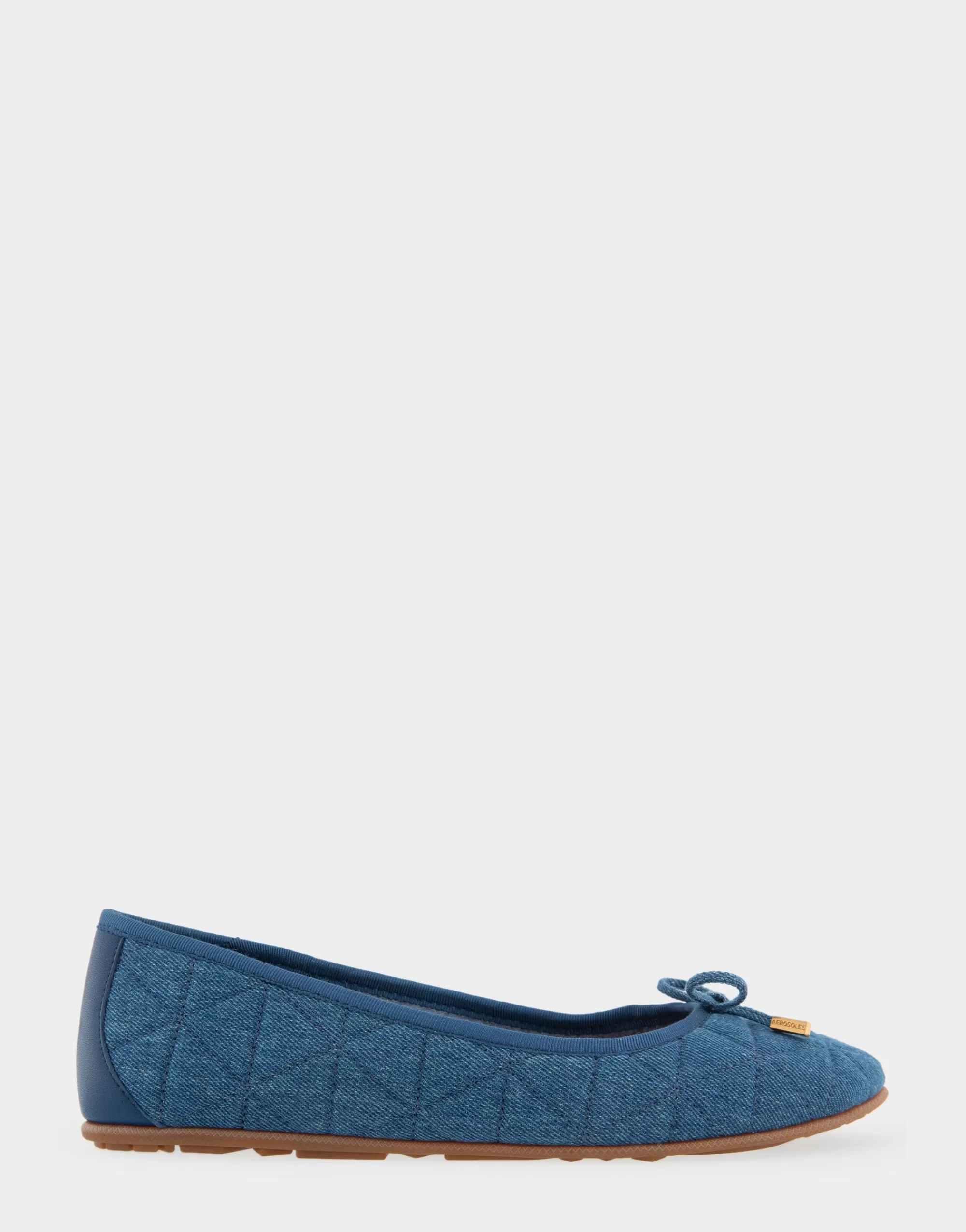 Aerosoles Wide Width Flats | Dress*Comfortable Women's Ballet Flat in Denim Quilted Fabric Quilted Denim Fabric