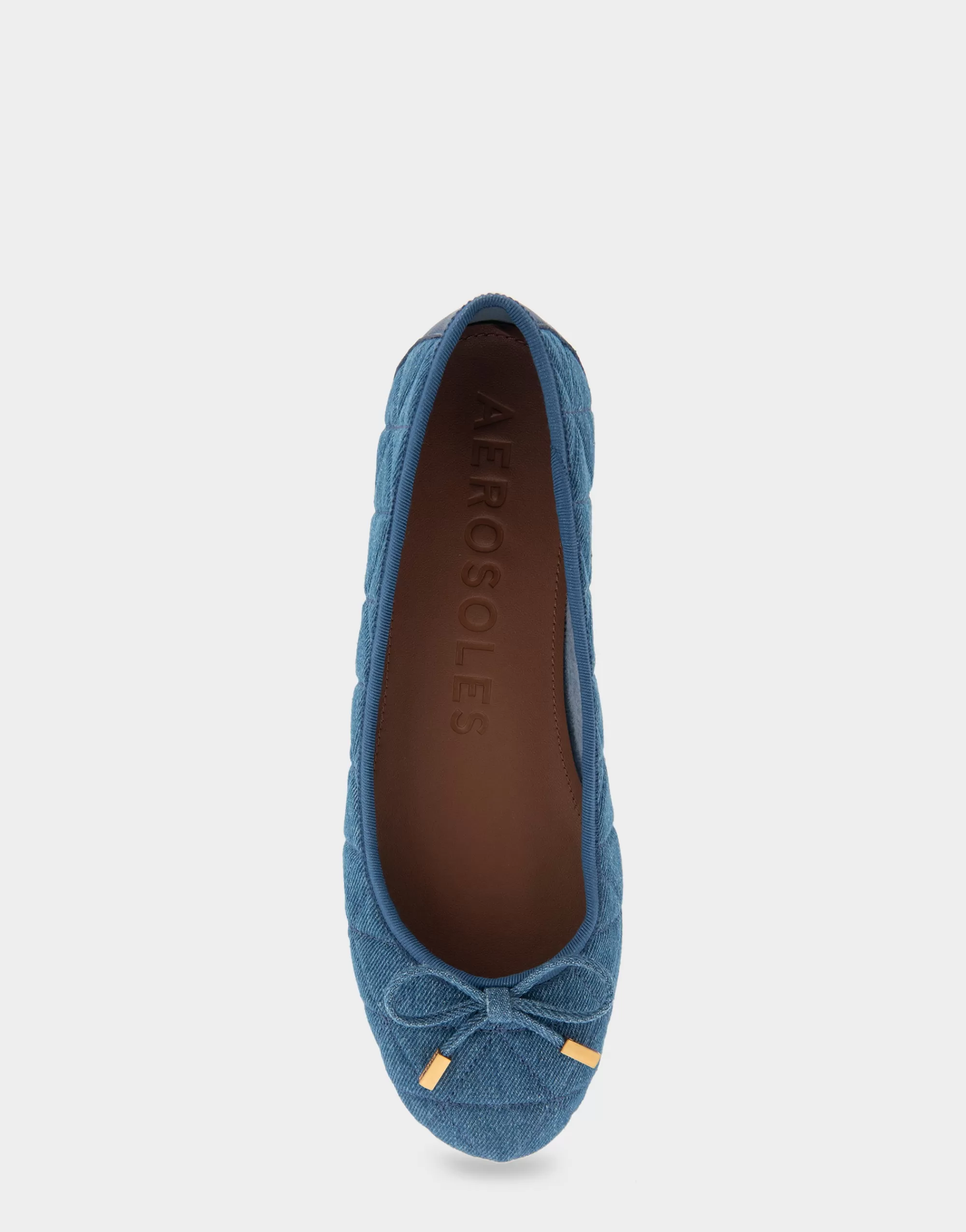Aerosoles Wide Width Flats | Dress*Comfortable Women's Ballet Flat in Denim Quilted Fabric Quilted Denim Fabric
