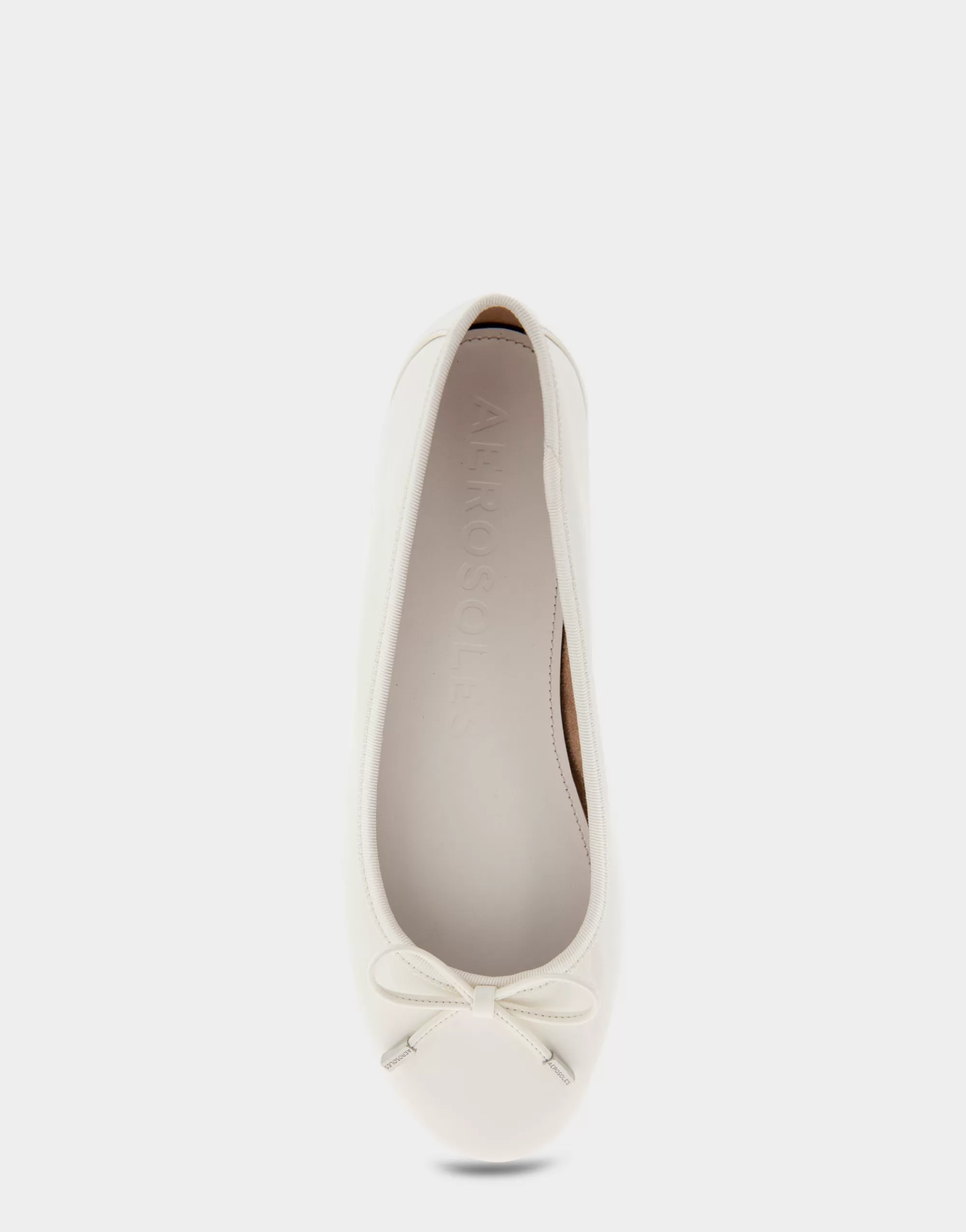 Aerosoles Wide Width Flats | Dress*Comfortable Women's Ballet Flat in White Patent Faux Leather
