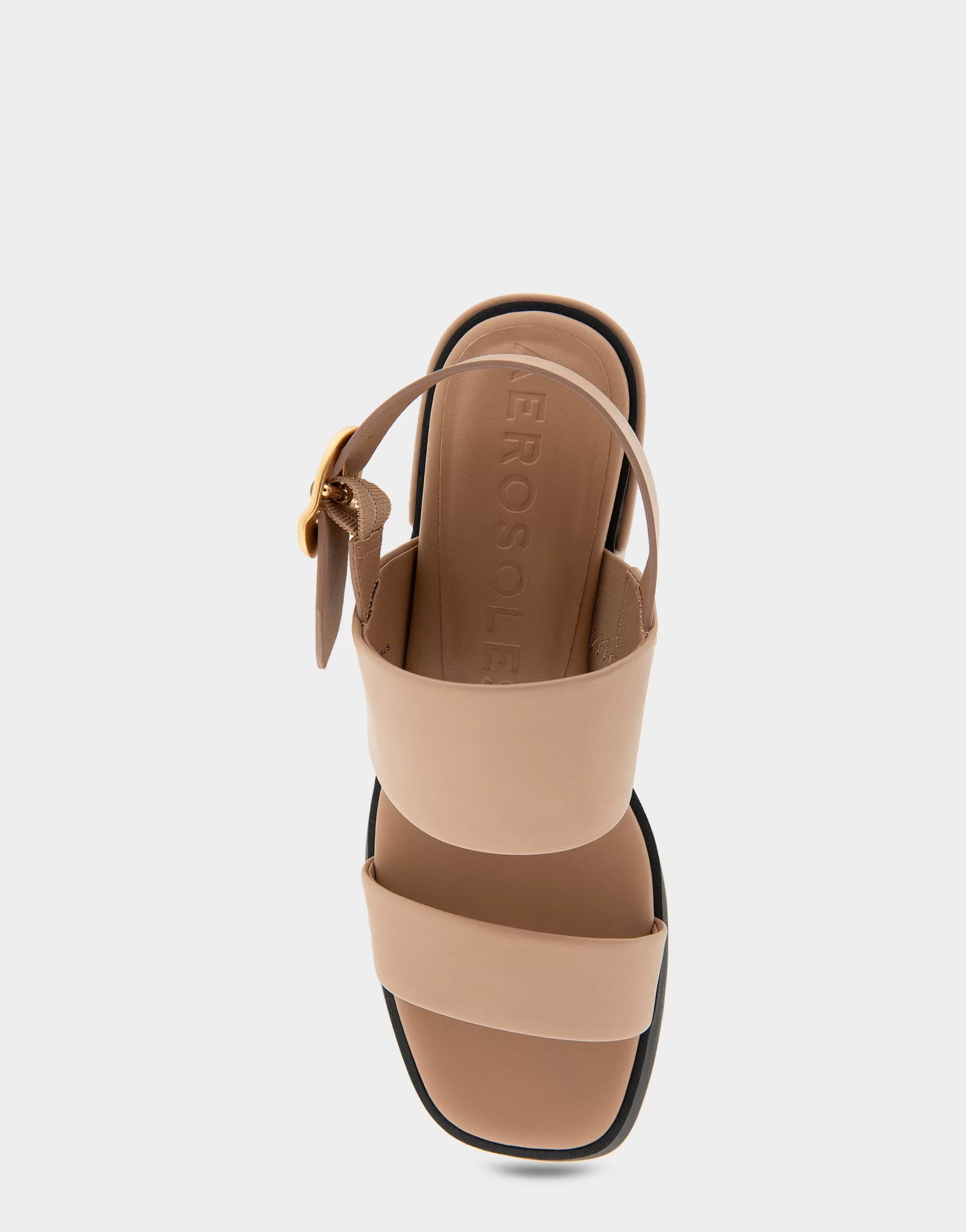 Aerosoles Wide Width Sandals*Comfortable Women's Banded Back Strap Low Block Heel Sandal in Natural Faux Leather