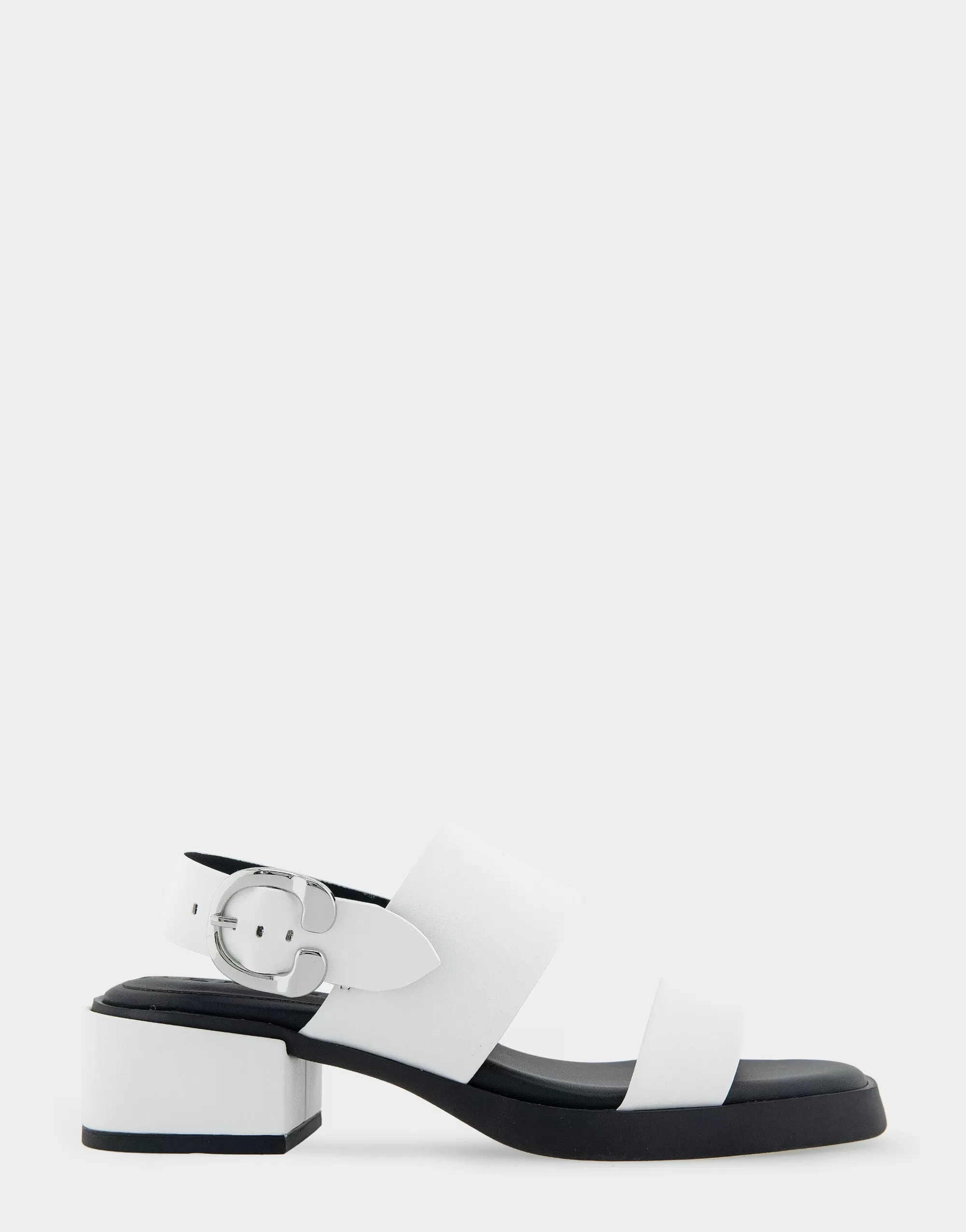 Aerosoles Wide Width Sandals*Comfortable Women's Banded Back Strap Low Block Heel Sandal in White Faux Leather