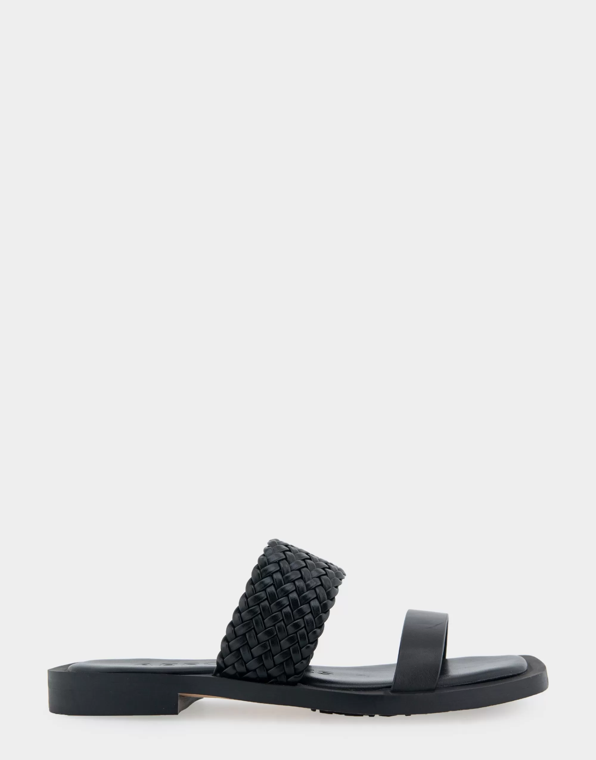 Aerosoles Flats*Comfortable Women's Braided Double Strap Flat Sandal in Black Leather
