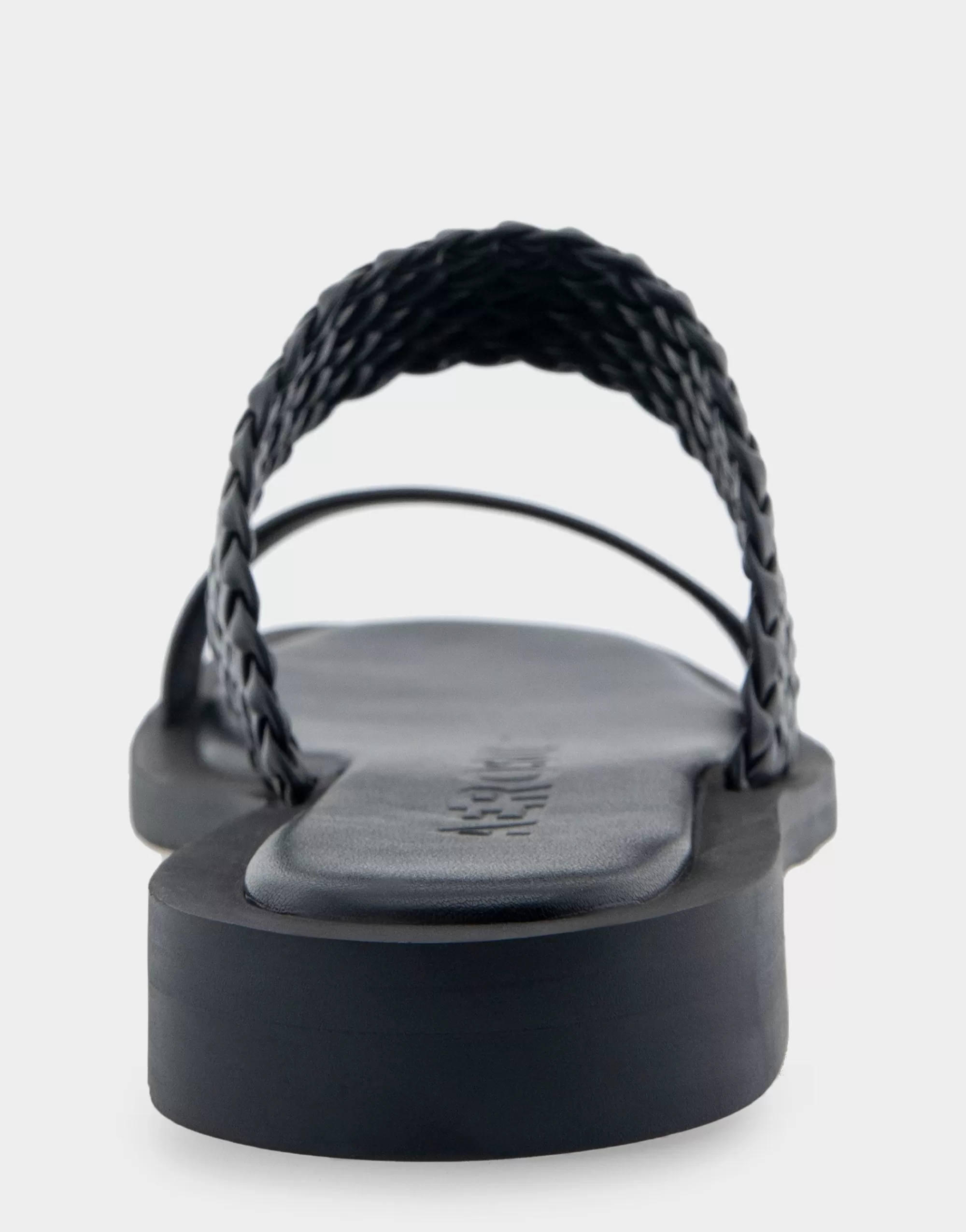 Aerosoles Flats*Comfortable Women's Braided Double Strap Flat Sandal in Black Leather