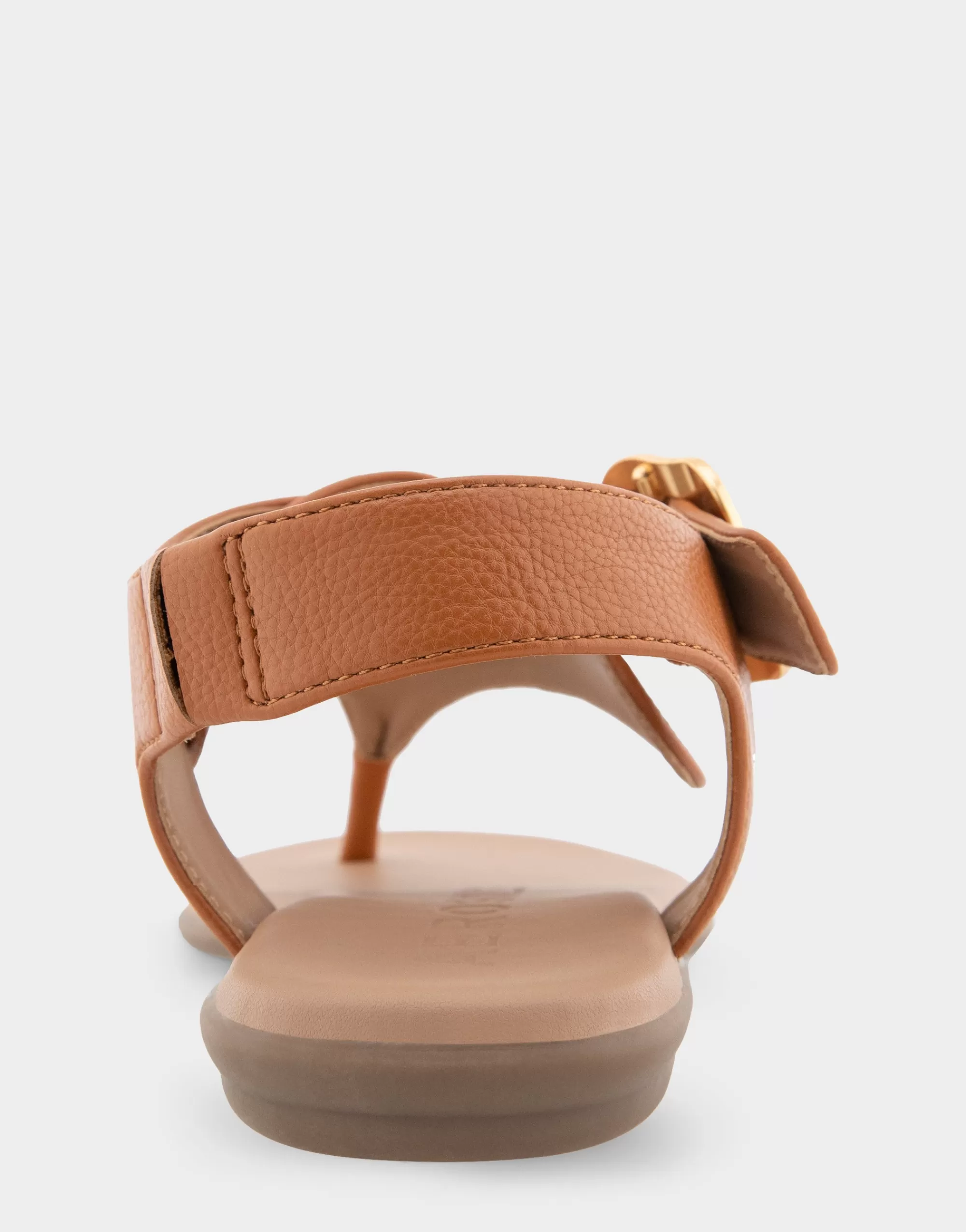 Aerosoles Wide Width Sandals | Flats*Comfortable Women's Buckle Detail Back Strap Thong Sandal in Tan Grainy Faux Leather