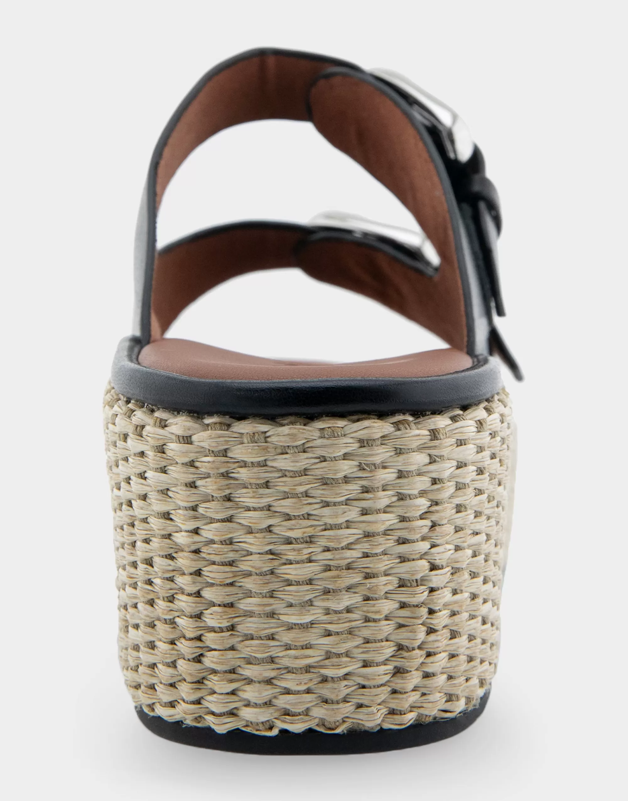Aerosoles Platforms*Comfortable Women's Buckled Flatform Slide Sandal in Black Leather