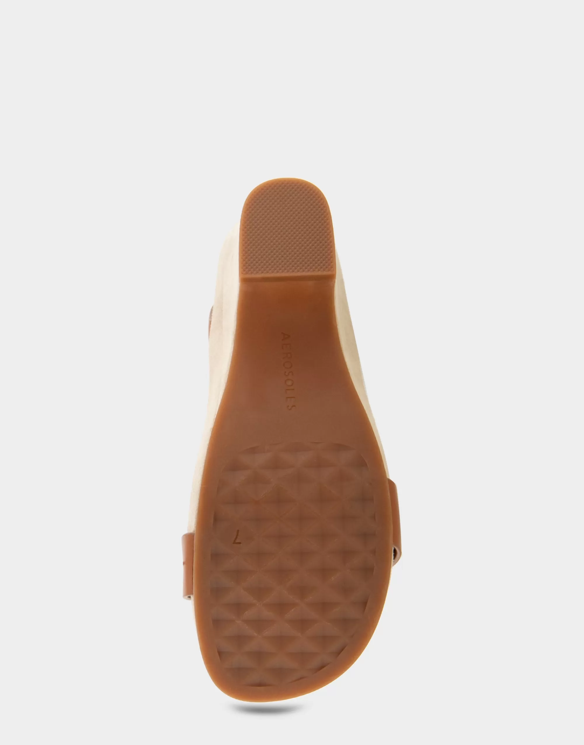 Aerosoles Dress | Wedges*Comfortable Women's Buckled Footbed Wedge Sandal in Tan Leather