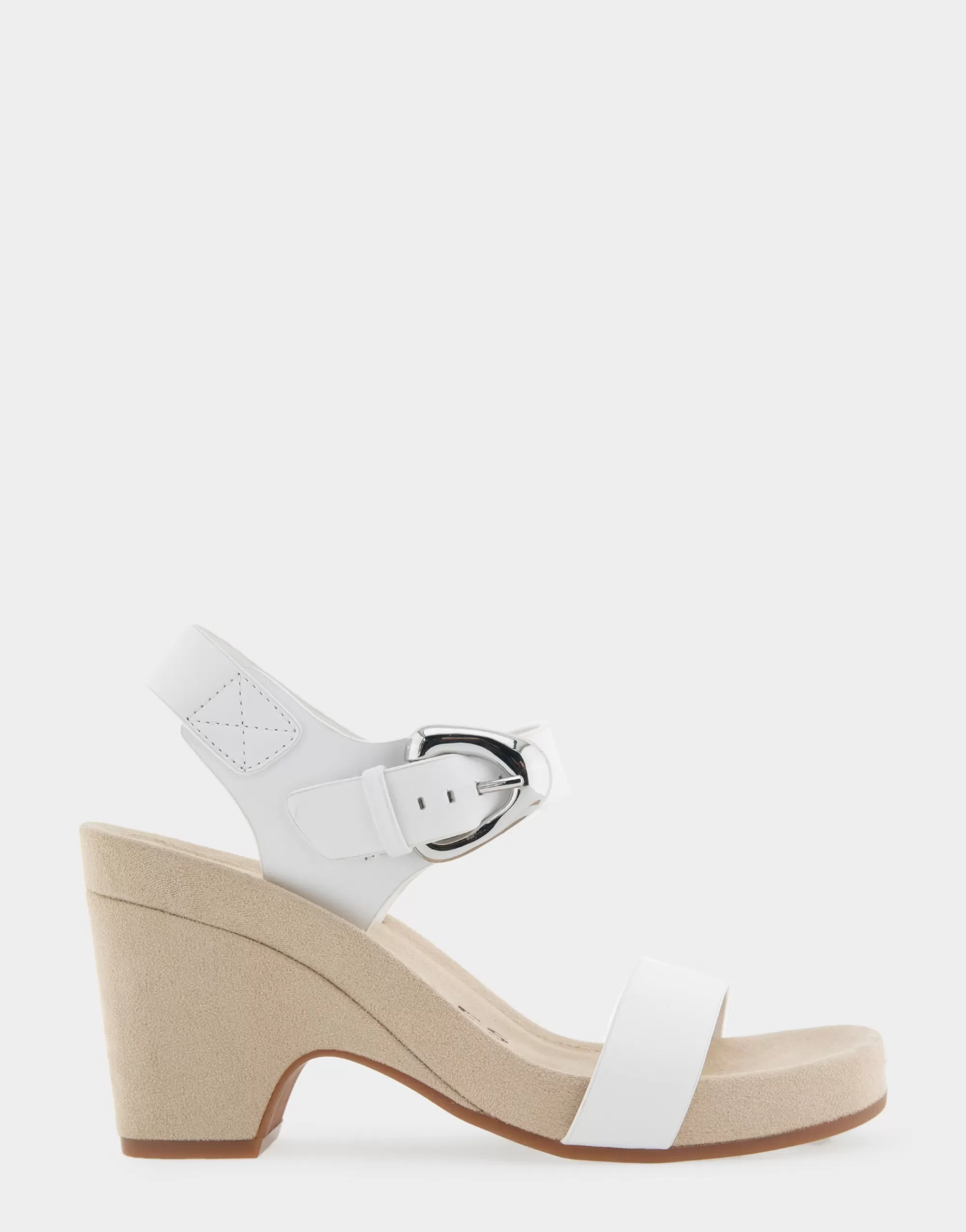 Aerosoles Dress | Wedges*Comfortable Women's Buckled Footbed Wedge Sandal in White Leather
