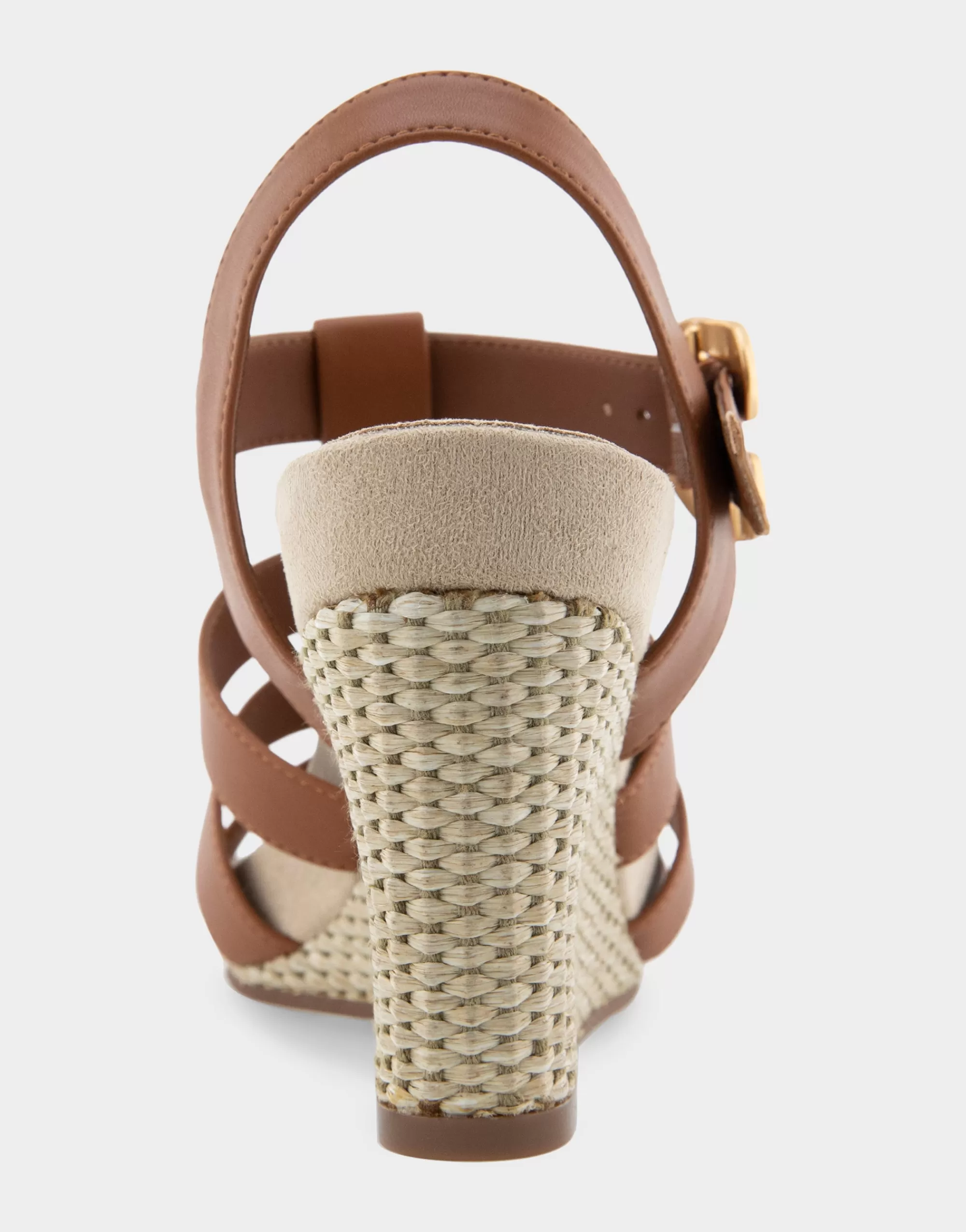 Aerosoles Wide Width Sandals | Wedges*Comfortable Women's Caged Footbed Wedge Sandal in Tan Faux Leather