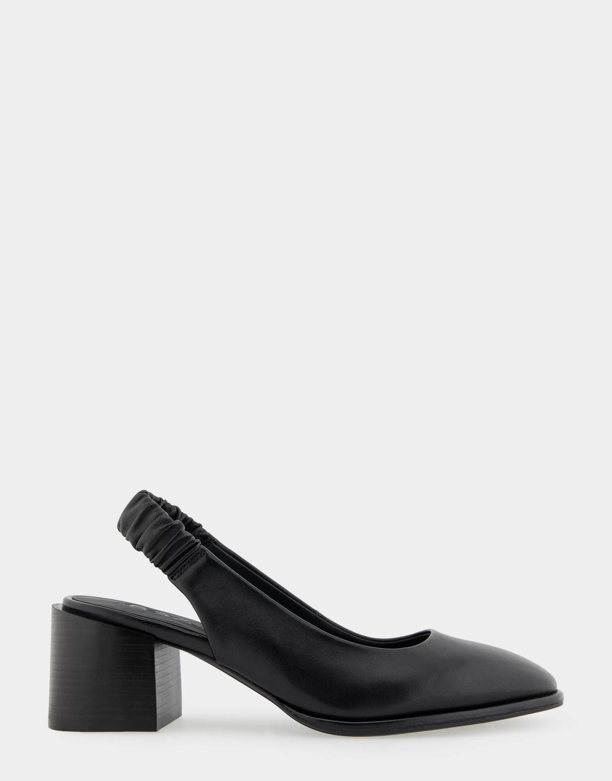 Aerosoles Pumps*Comfortable Women's Covered Elastic Slingback Block Heel Pump in Black Leather Leather