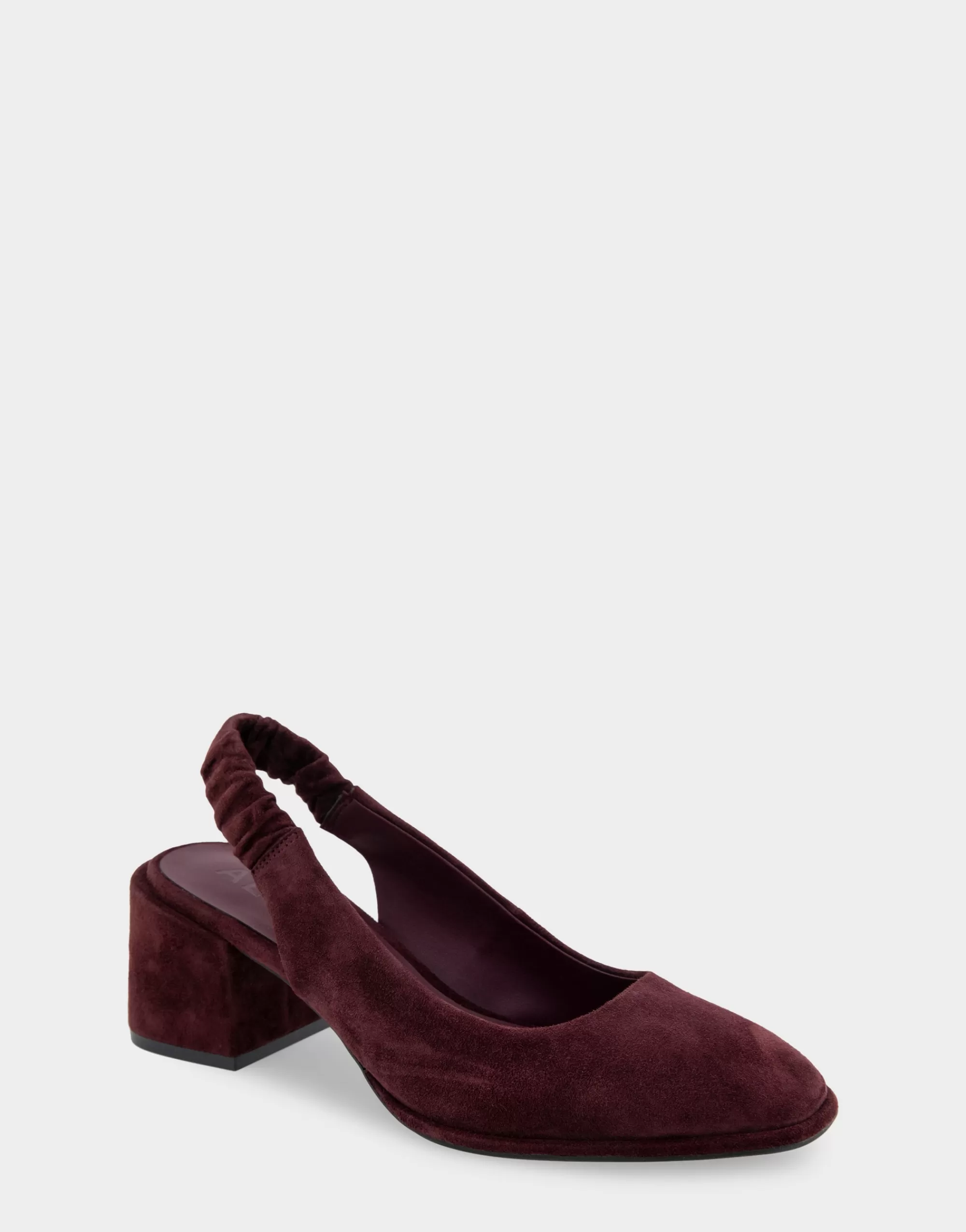 Aerosoles Pumps*Comfortable Women's Covered Elastic Slingback Block Heel Pump in Deep Aubergine Suede Suede
