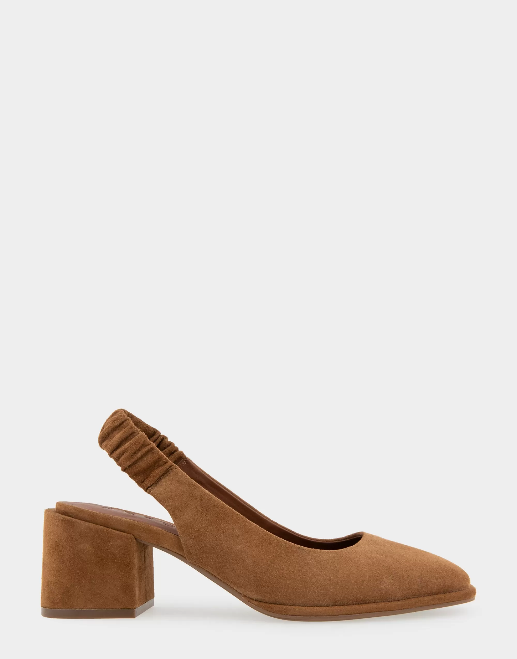 Aerosoles Pumps*Comfortable Women's Covered Elastic Slingback Block Heel Pump in Tobacco Suede Suede