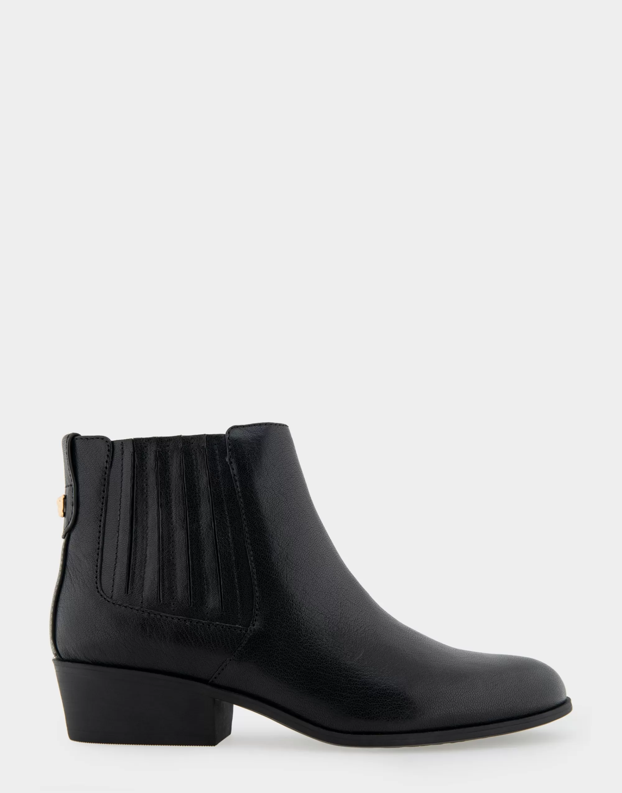 Aerosoles Heeled Boots | Ankle Boots*Comfortable Women's Covered Gore Western Ankle Bootie in Black Waxy Leather Leather