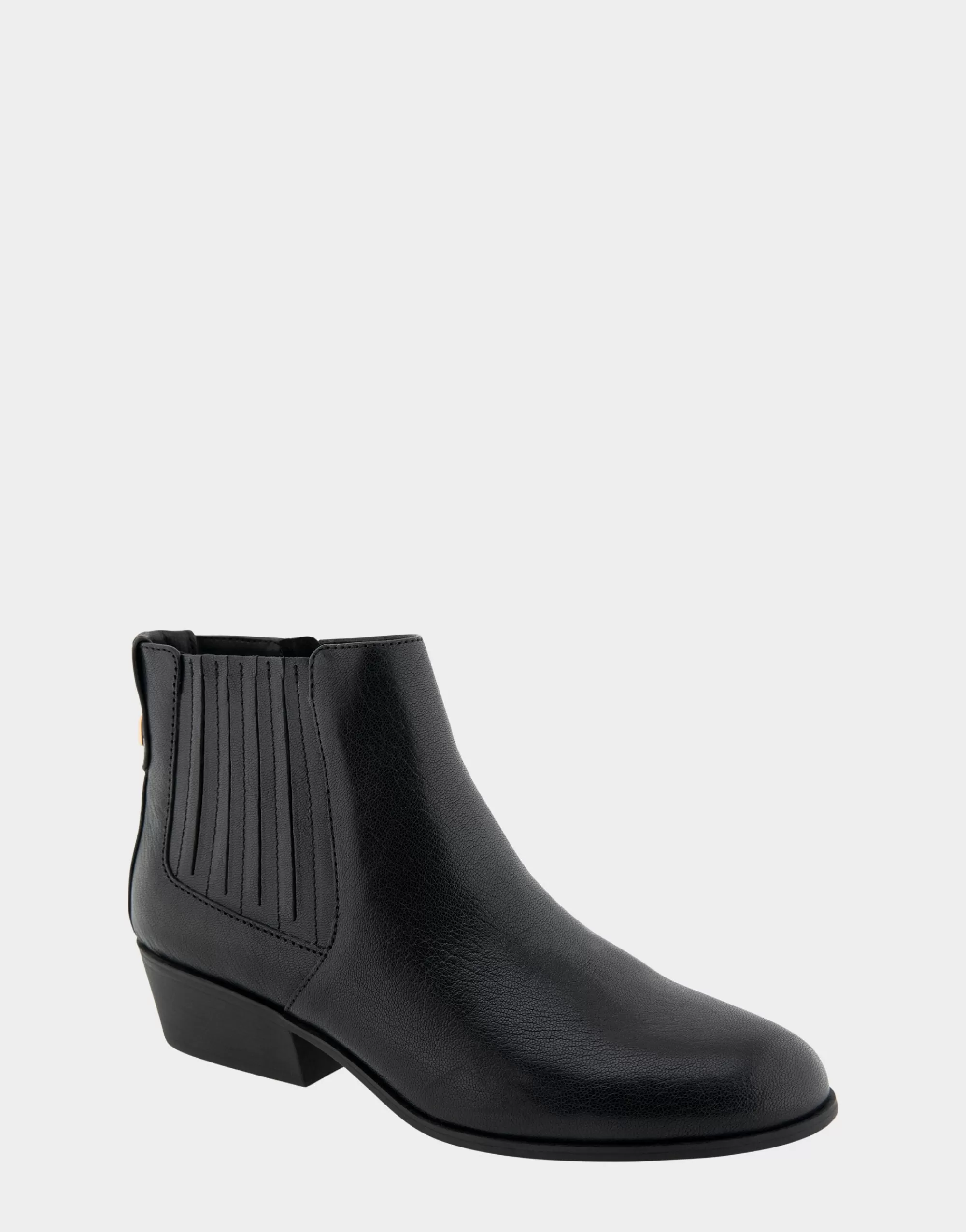 Aerosoles Heeled Boots | Ankle Boots*Comfortable Women's Covered Gore Western Ankle Bootie in Black Waxy Leather Leather