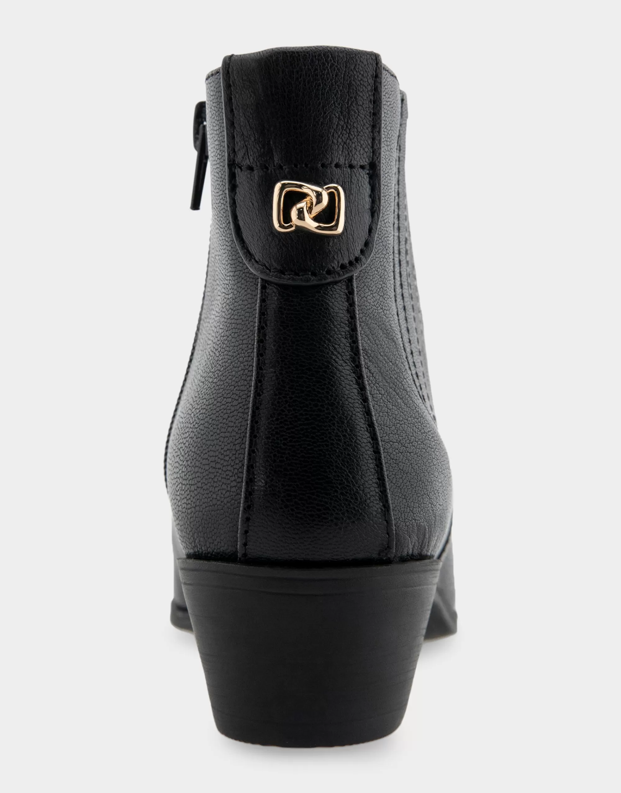 Aerosoles Heeled Boots | Ankle Boots*Comfortable Women's Covered Gore Western Ankle Bootie in Black Waxy Leather Leather