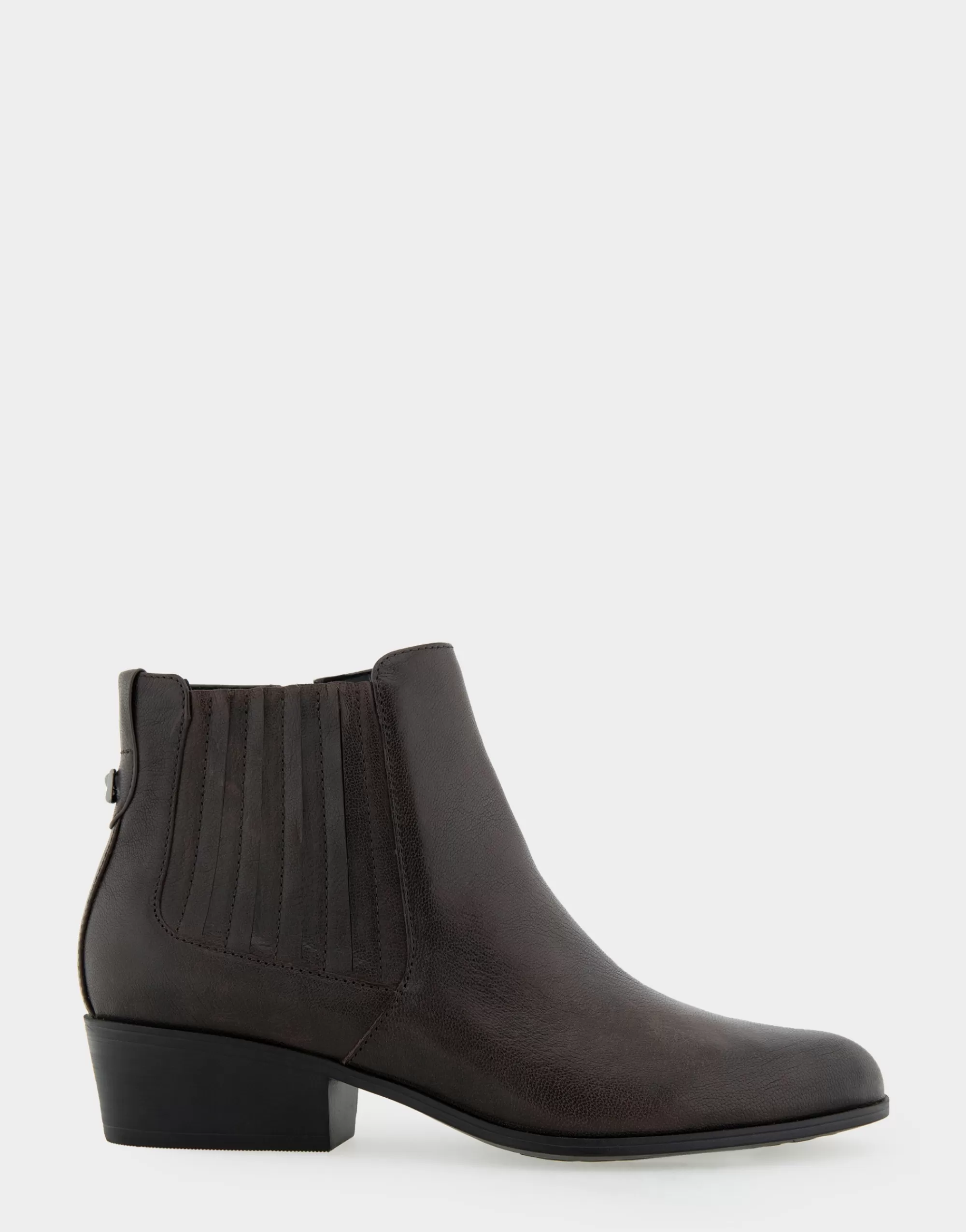 Aerosoles Heeled Boots | Ankle Boots*Comfortable Women's Covered Gore Western Ankle Bootie in Java Waxy Leather Leather