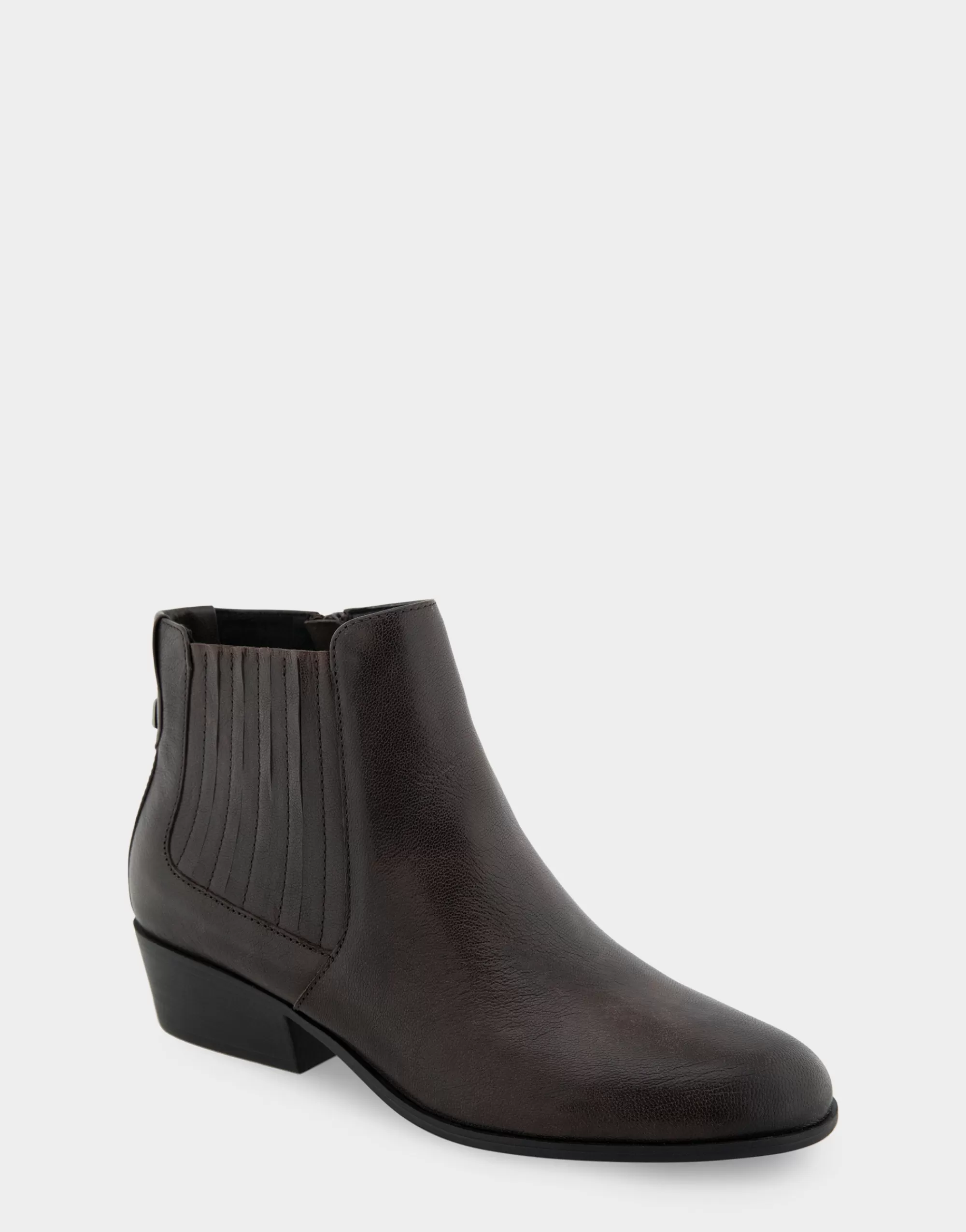 Aerosoles Heeled Boots | Ankle Boots*Comfortable Women's Covered Gore Western Ankle Bootie in Java Waxy Leather Leather