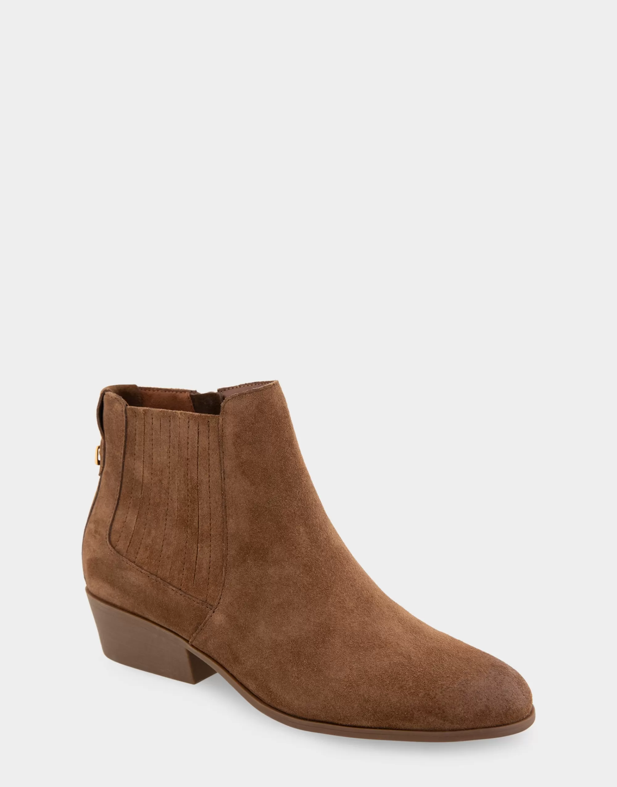 Aerosoles Heeled Boots | Ankle Boots*Comfortable Women's Covered Gore Western Ankle Bootie in Tobacco Suede