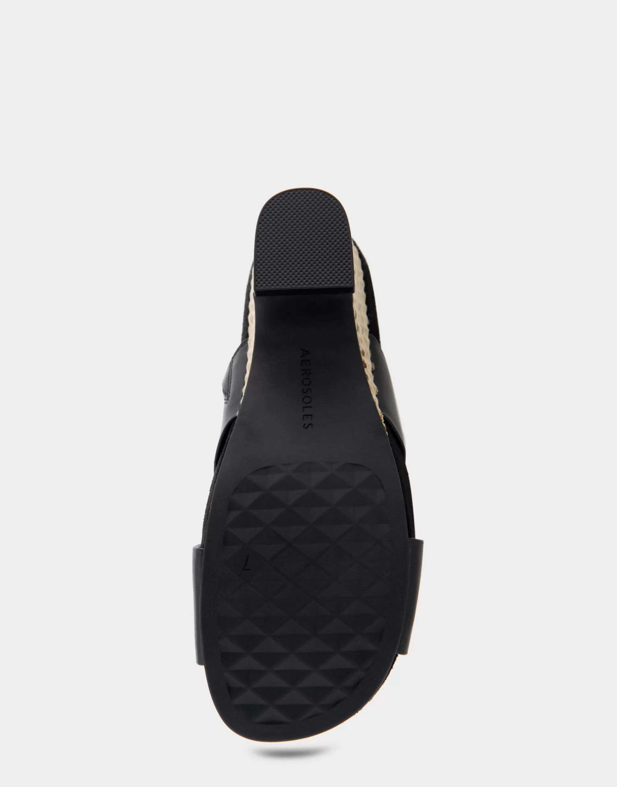 Aerosoles Dress | Wedges*Comfortable Women's Crisscross Footbed Wedge Sandal in Black Leather