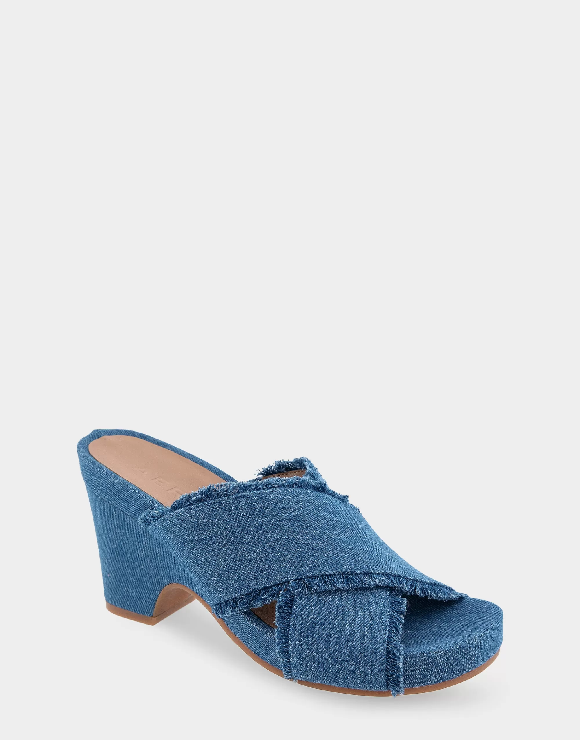 Aerosoles Dress | Wedges*Comfortable Women's Crisscross Footbed Wedge Sandal in Blue Denim