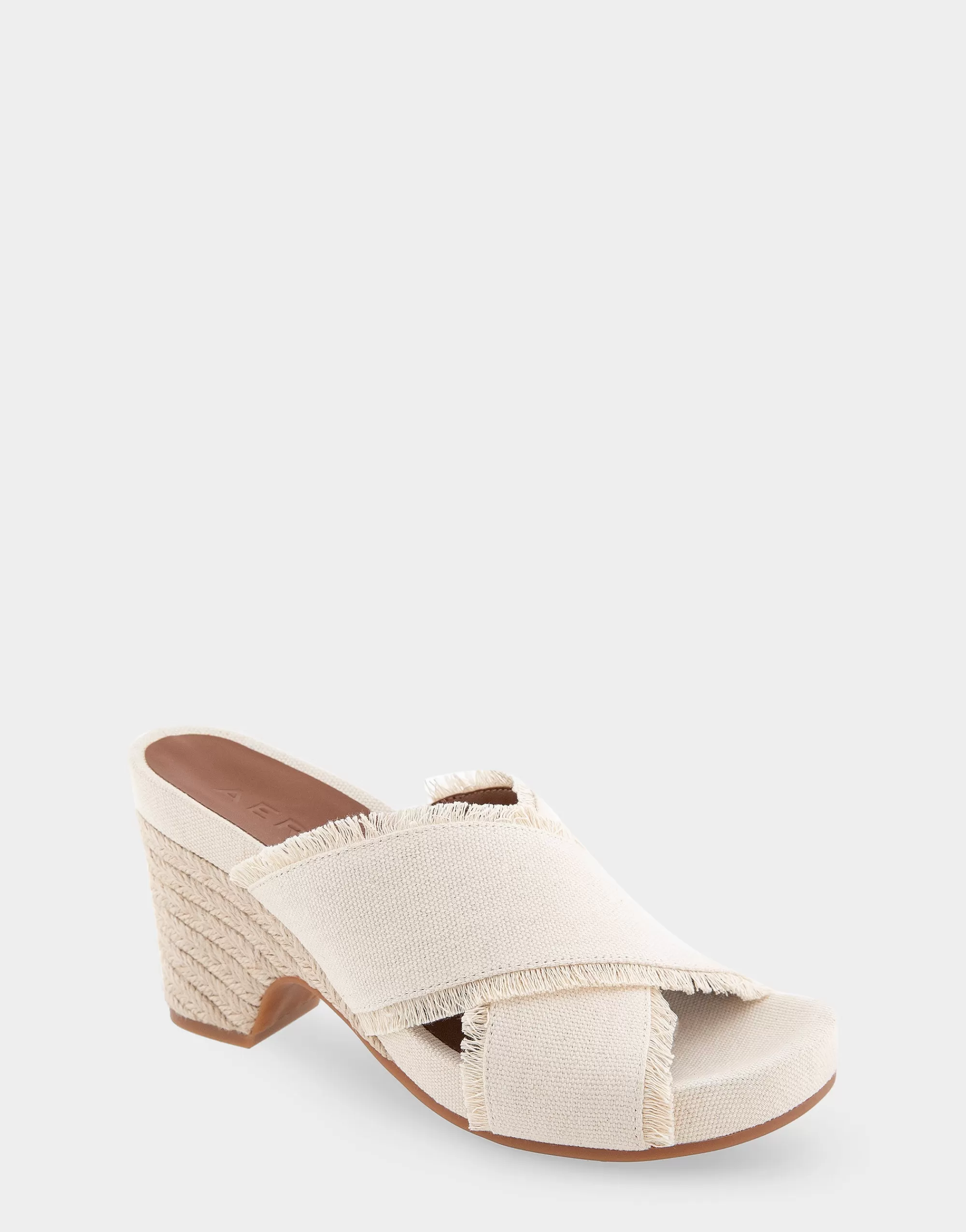 Aerosoles Dress | Wedges*Comfortable Women's Crisscross Footbed Wedge Sandal in Cream Canvas Fabric Canvas Fabric