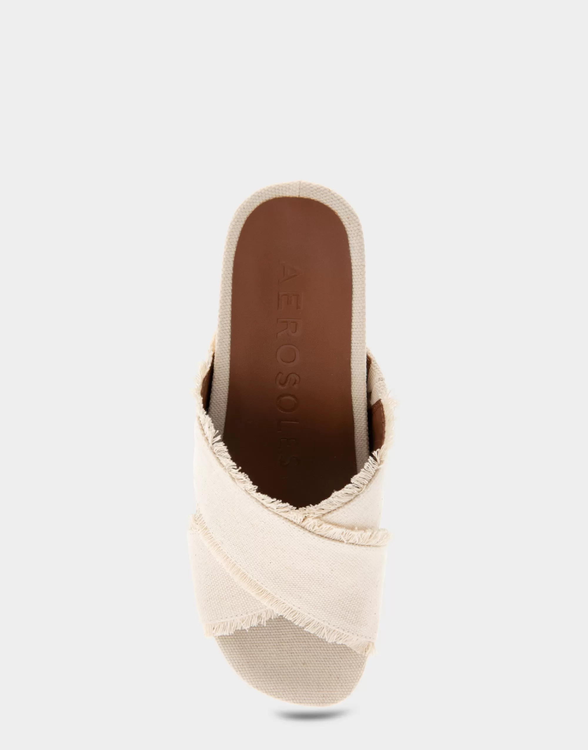 Aerosoles Dress | Wedges*Comfortable Women's Crisscross Footbed Wedge Sandal in Cream Canvas Fabric Canvas Fabric