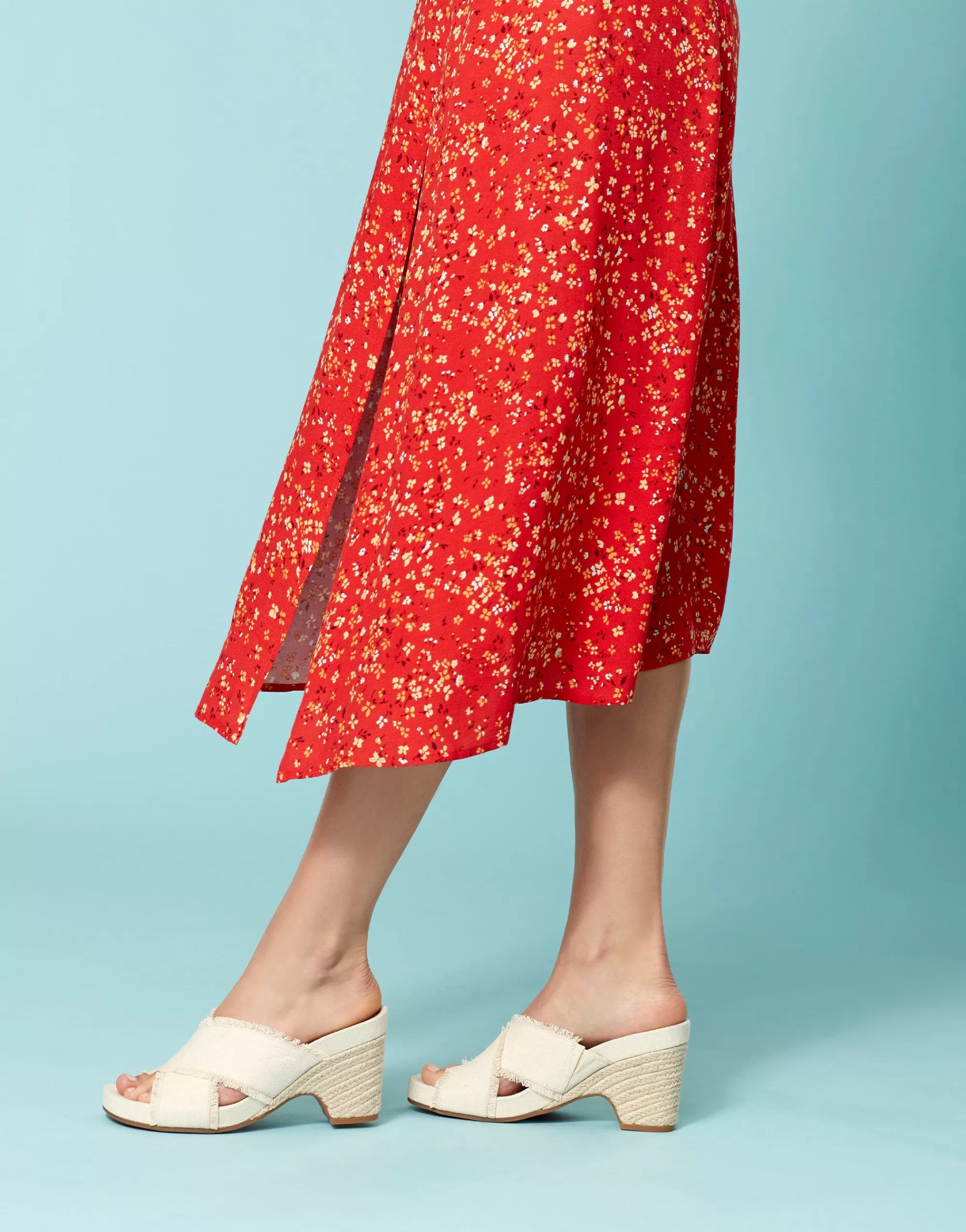 Aerosoles Dress | Wedges*Comfortable Women's Crisscross Footbed Wedge Sandal in Cream Canvas Fabric Canvas Fabric