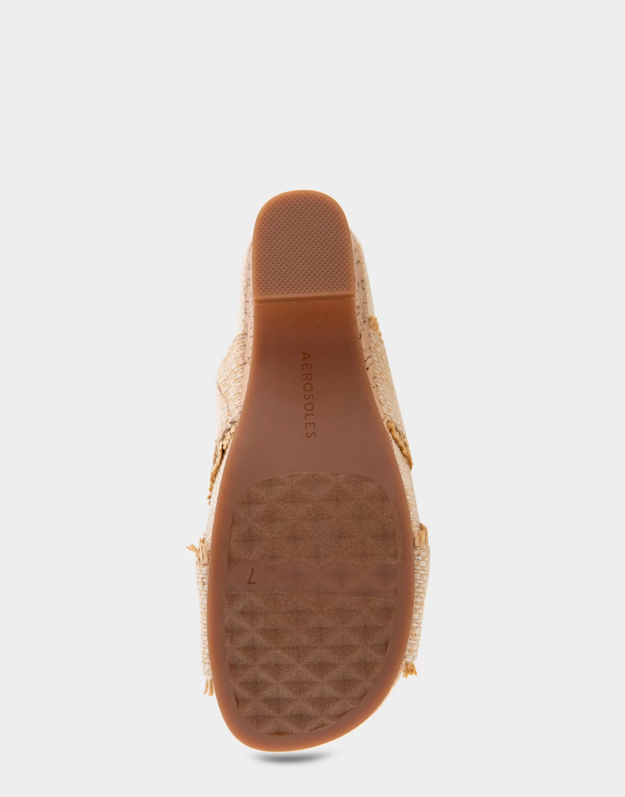 Aerosoles Dress | Wedges*Comfortable Women's Crisscross Footbed Wedge Sandal in Sand Raffia Combo Raffia Fabric