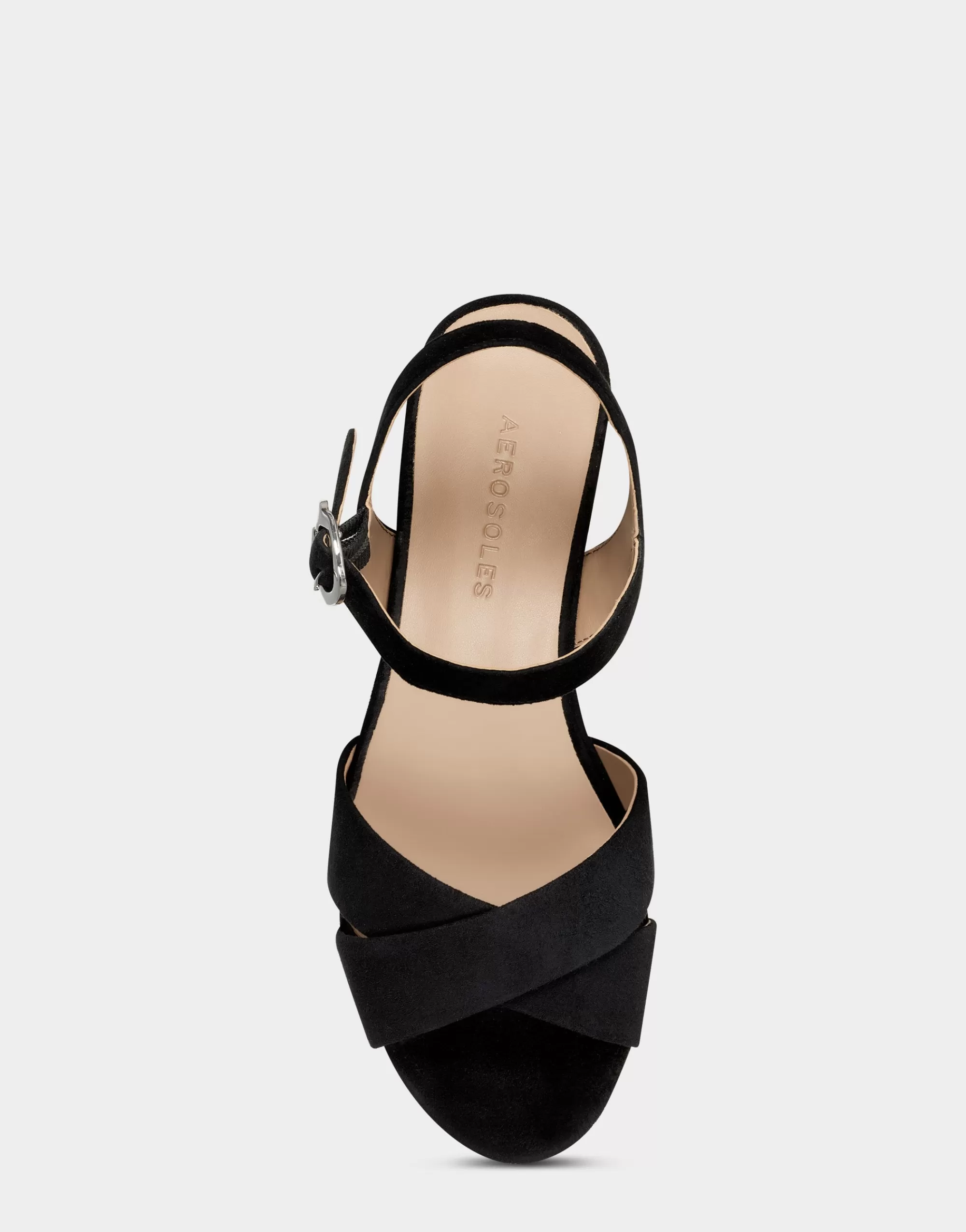 Aerosoles Dress | Platforms*Comfortable Women's Crisscross Platform Sandal in Black Suede
