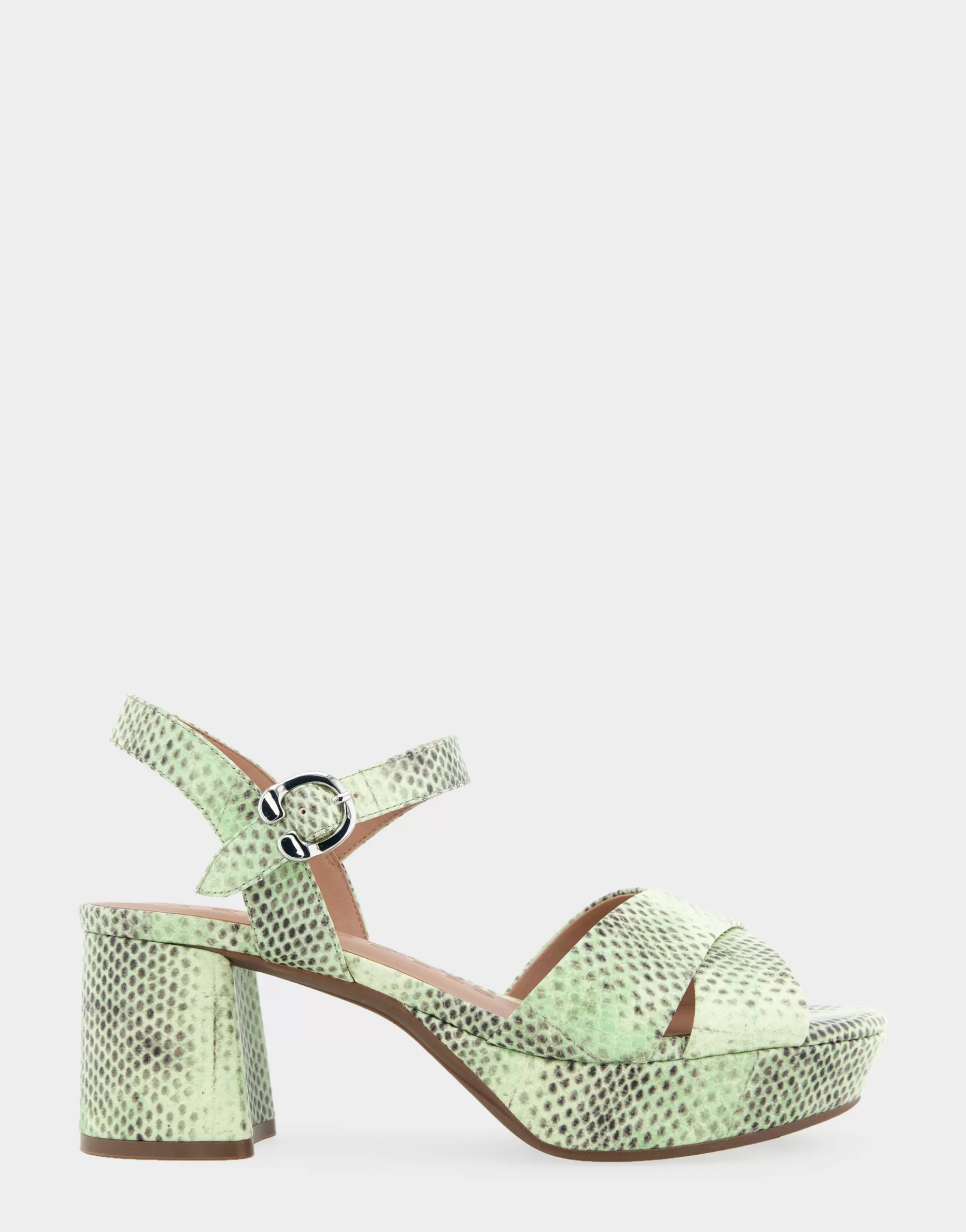 Aerosoles Platforms*Comfortable Women's Crisscross Platform Sandal in Gleam Snake Embossed Leather