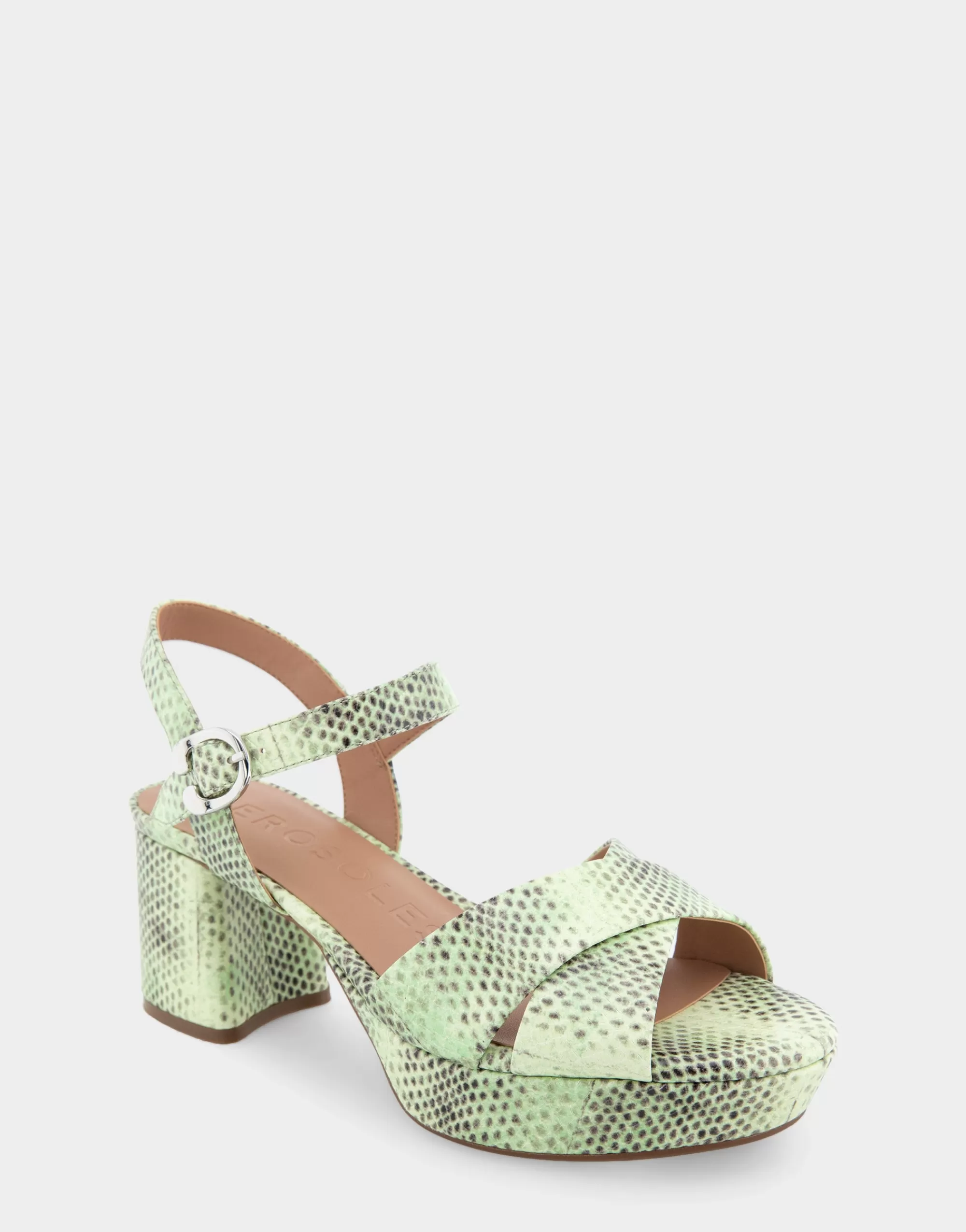 Aerosoles Platforms*Comfortable Women's Crisscross Platform Sandal in Gleam Snake Embossed Leather