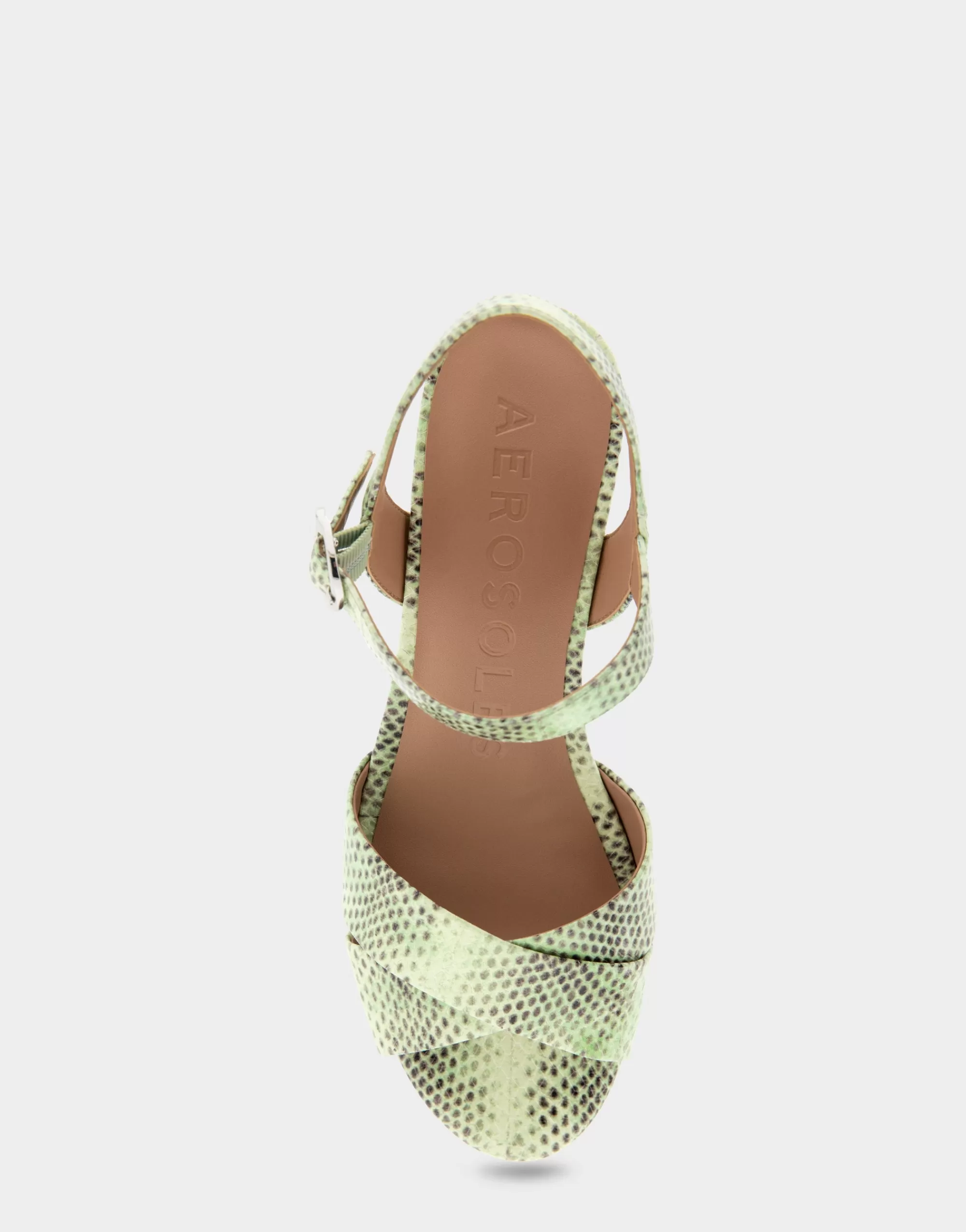 Aerosoles Platforms*Comfortable Women's Crisscross Platform Sandal in Gleam Snake Embossed Leather