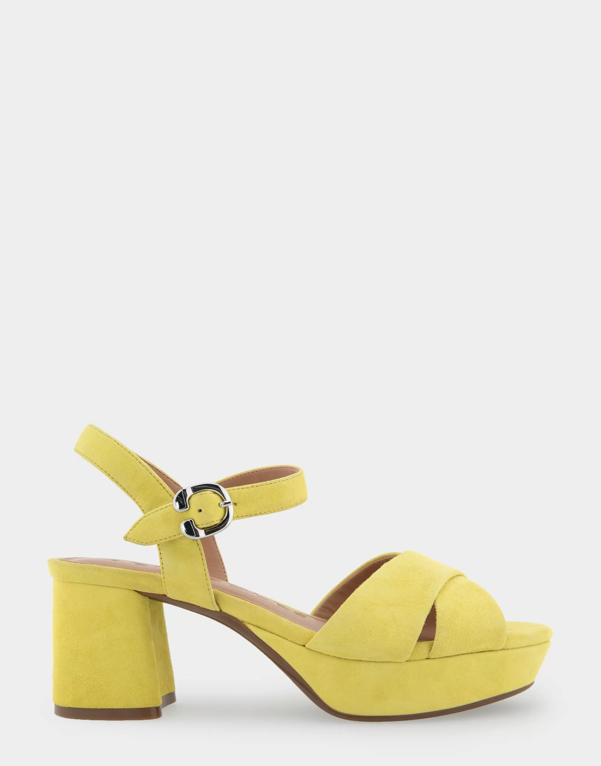 Aerosoles Platforms*Comfortable Women's Crisscross Platform Sandal in Green Sheen Suede