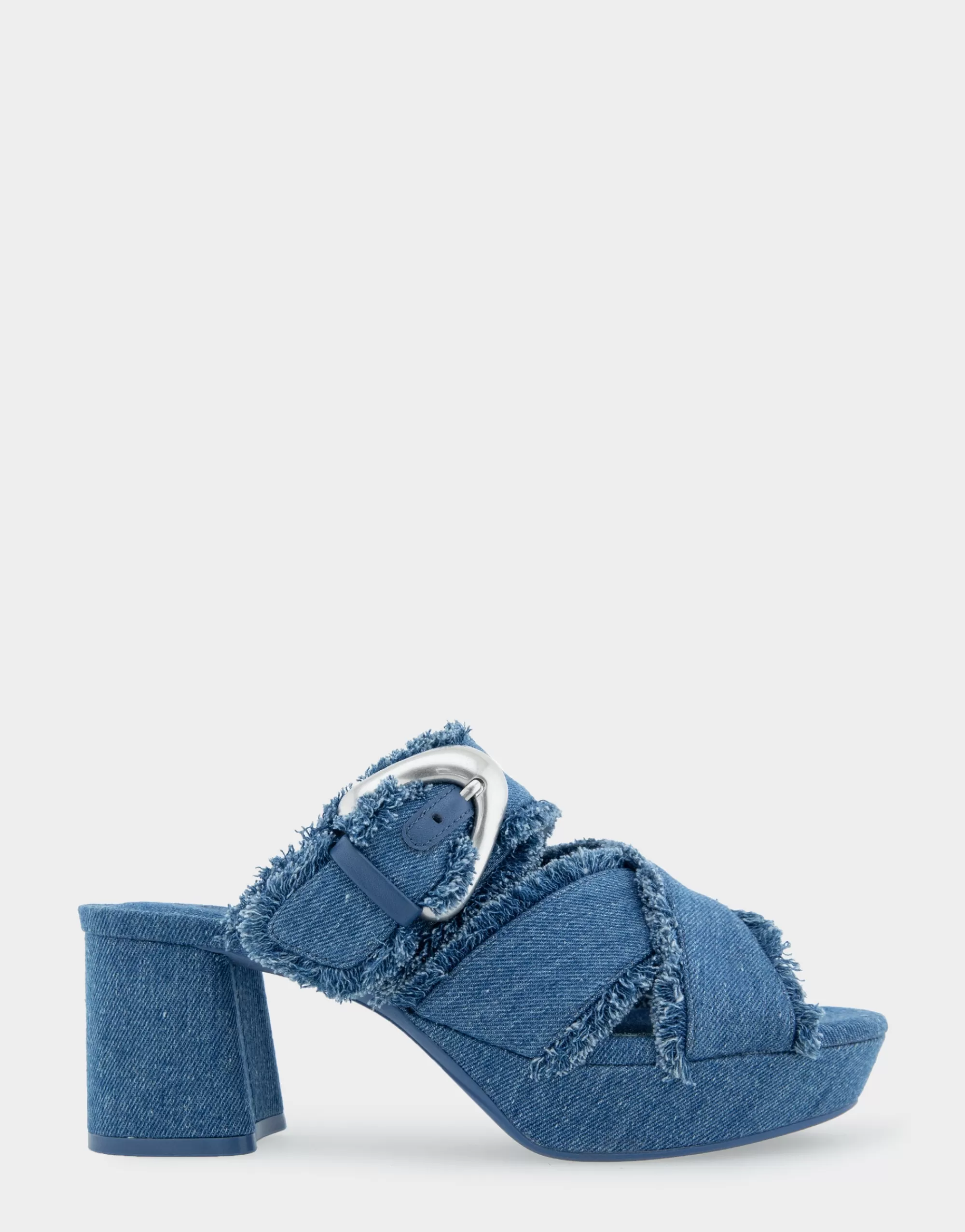 Aerosoles Wide Width Sandals | Platforms*Comfortable Women's Crisscross Platform Slide Sandal in Denim Fabric Denim Fabric