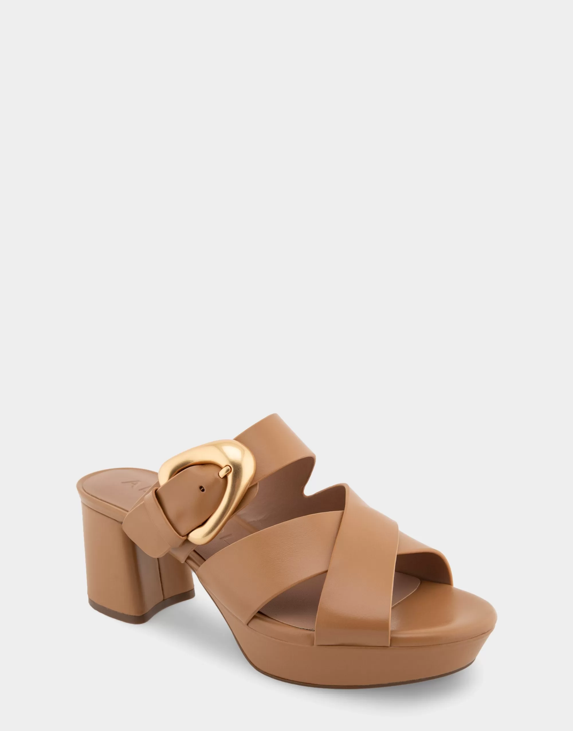Aerosoles Wide Width Sandals | Platforms*Comfortable Women's Crisscross Platform Slide Sandal in Doe Leather