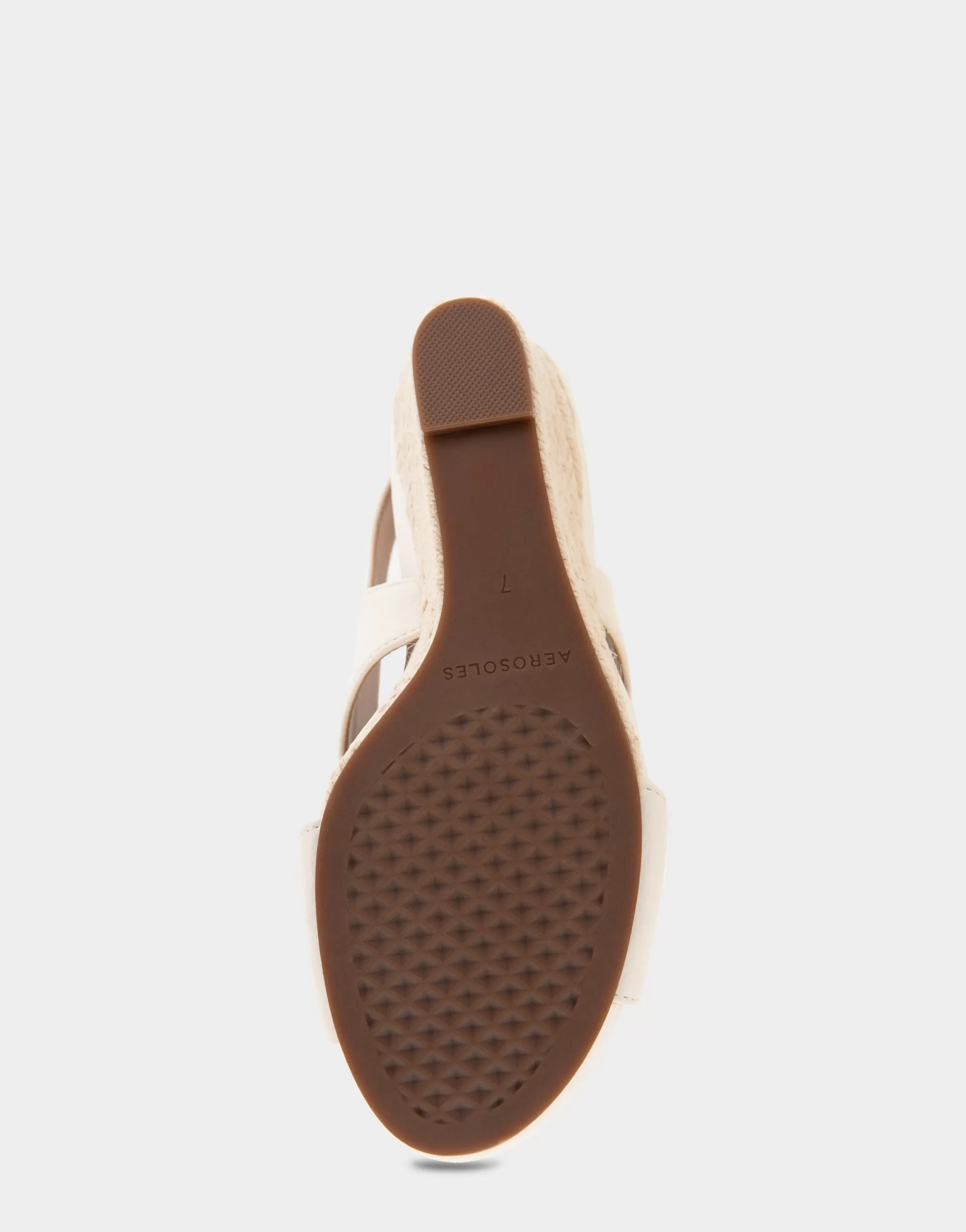 Aerosoles Wide Width Sandals | Dress*Comfortable Women's Crisscross Velcro Back Footbed Wedge Sandal in Eggnog Faux Leather Faux Suede